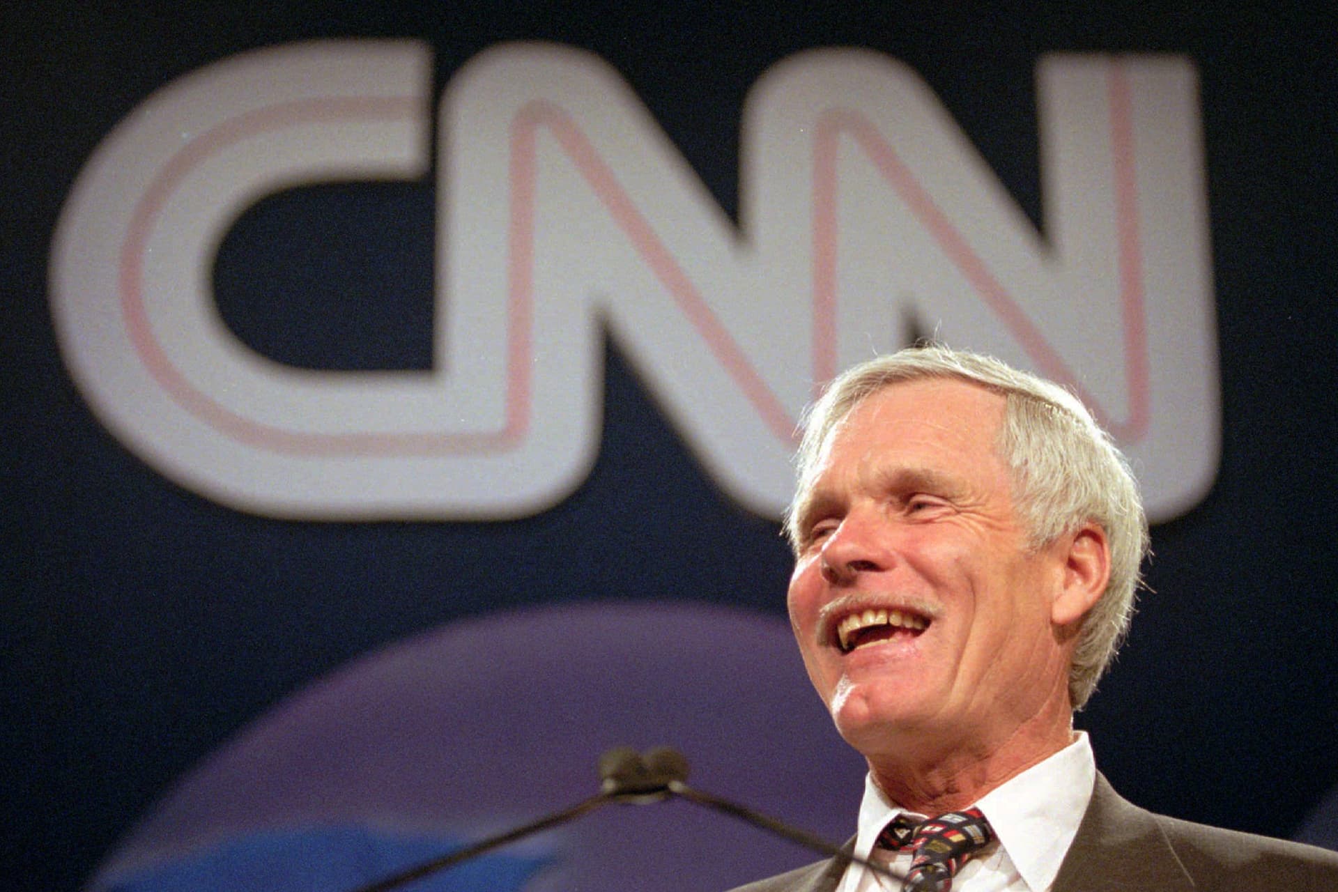 AP Photo/John Bazemore FILE - Sports and media mogul Ted Turner speaks during the CNN World Report Contributors banquet at Atlanta on May 4, 1995.