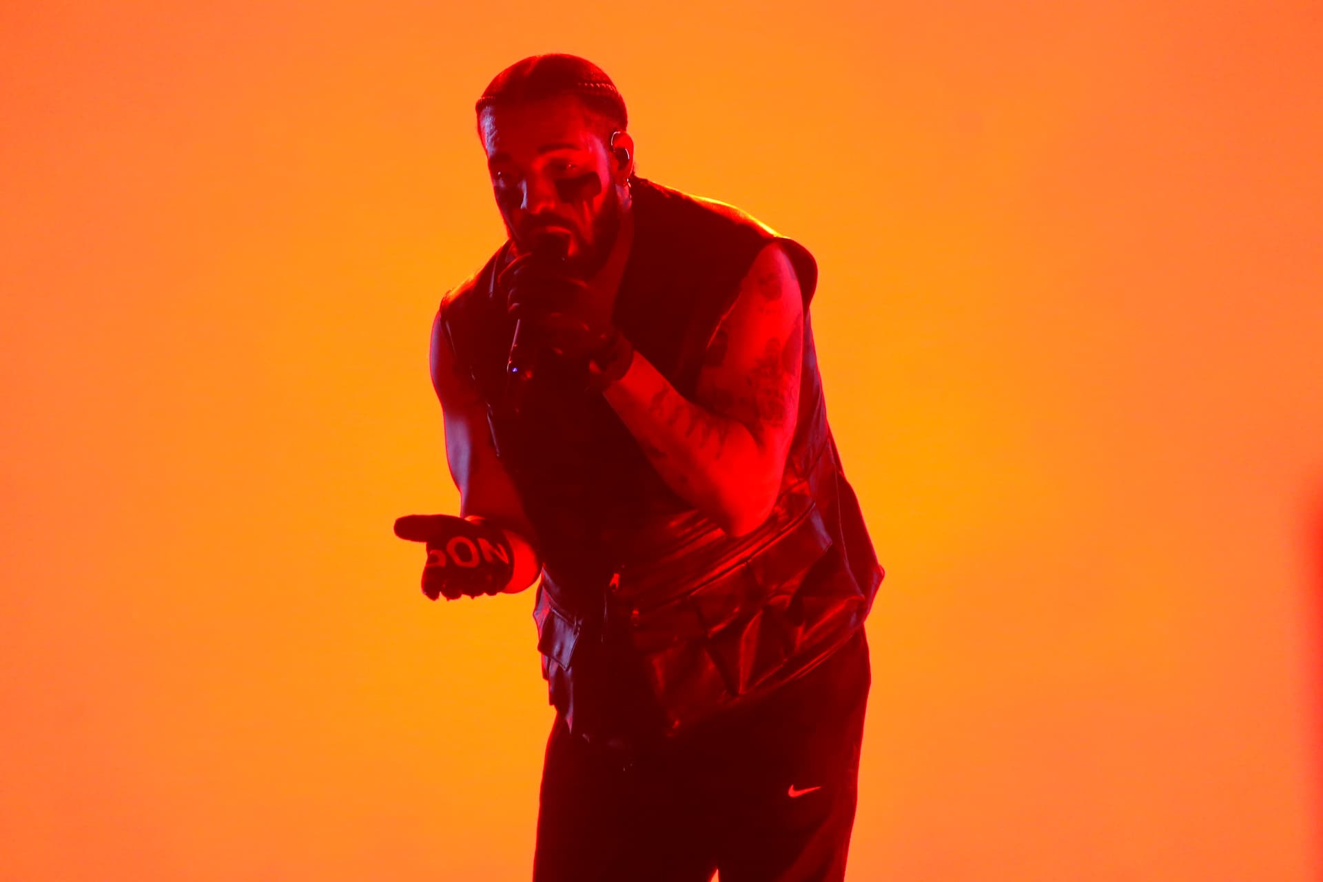 Photo by Marcelo Hernandez/Getty Images Drake performs during Lollapalooza Chile 2023 on March 18, 2023, at Santiago, Chile.