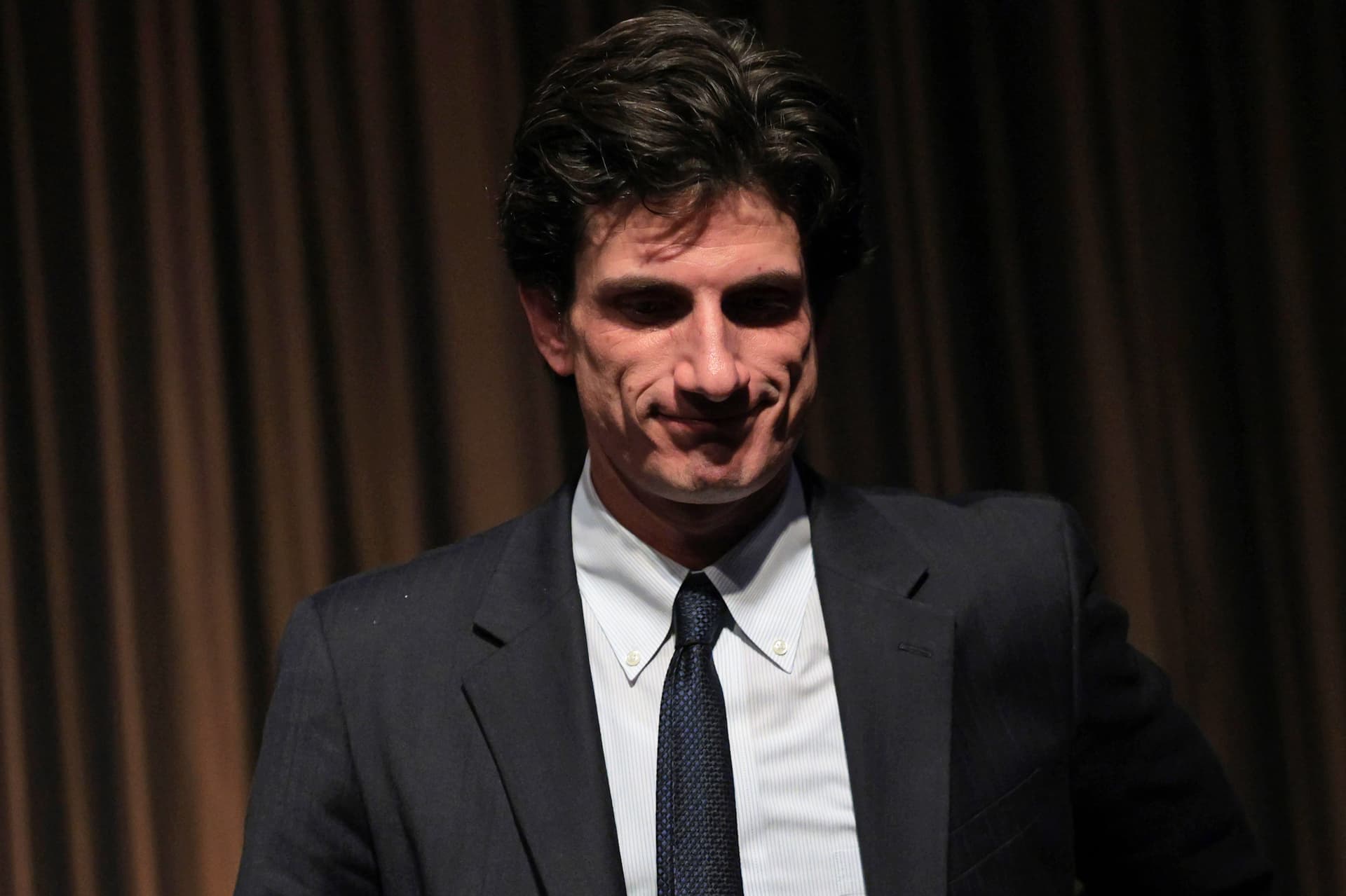 Jack Schlossberg walks off the stage during the National Action Network annual convention. Photo by Michael M. Santiago/Getty Images Featured image for Jack Schlossberg Loses Primary Lead Amid Erratic Behavior and Campaign Turnover