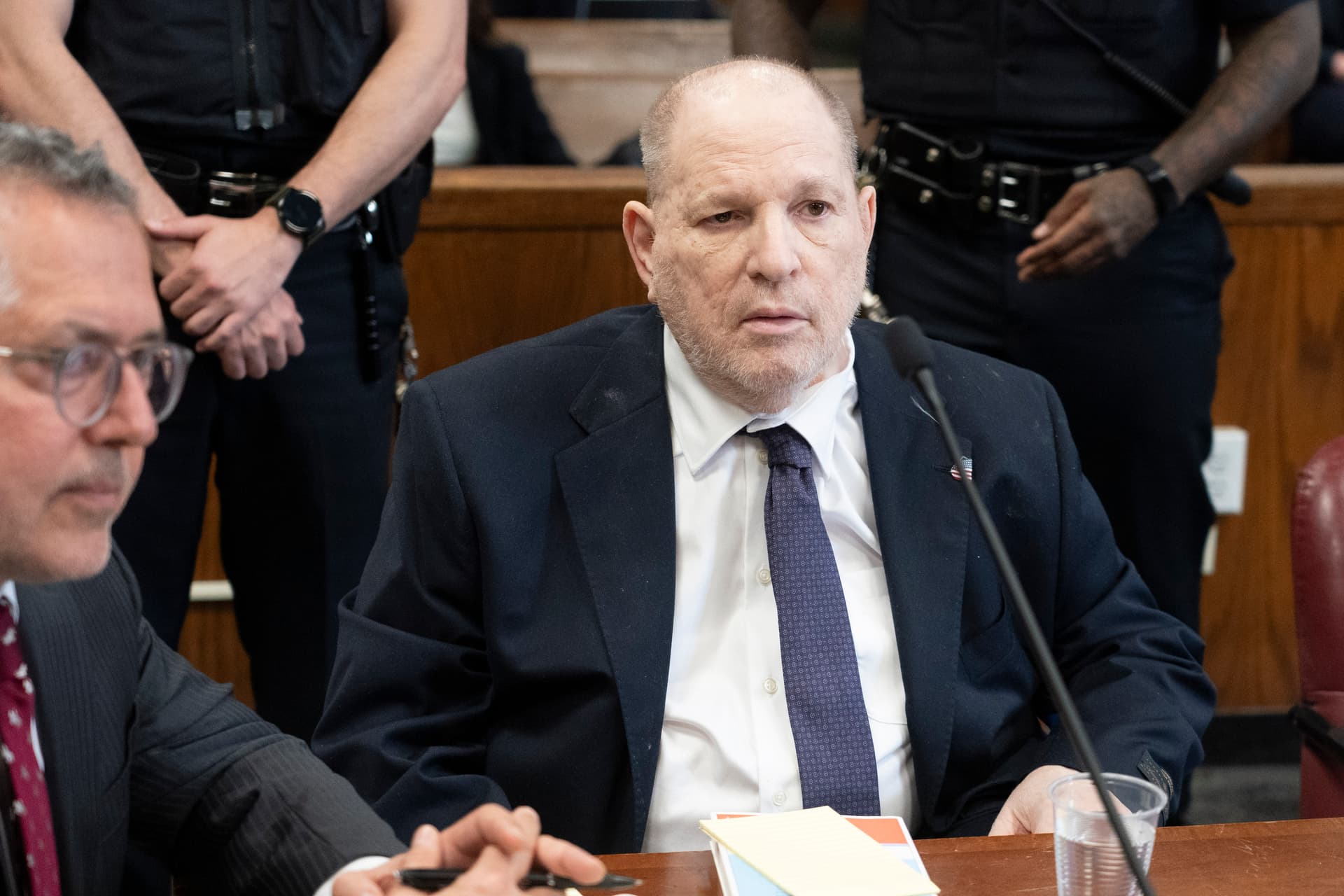 Steven Hirsch - Pool/Getty Images The former Hollywood film producer Harvey Weinstein appears in Manhattan's Supreme Court during his retrial on April 30, 2026, at New York City. The retrial of Weinstein on a third-degree rape charge on which a jury was previously deadlocked began on April 14, although he will remain imprisoned at Rikers Island for other offenses regardless of the verdict.