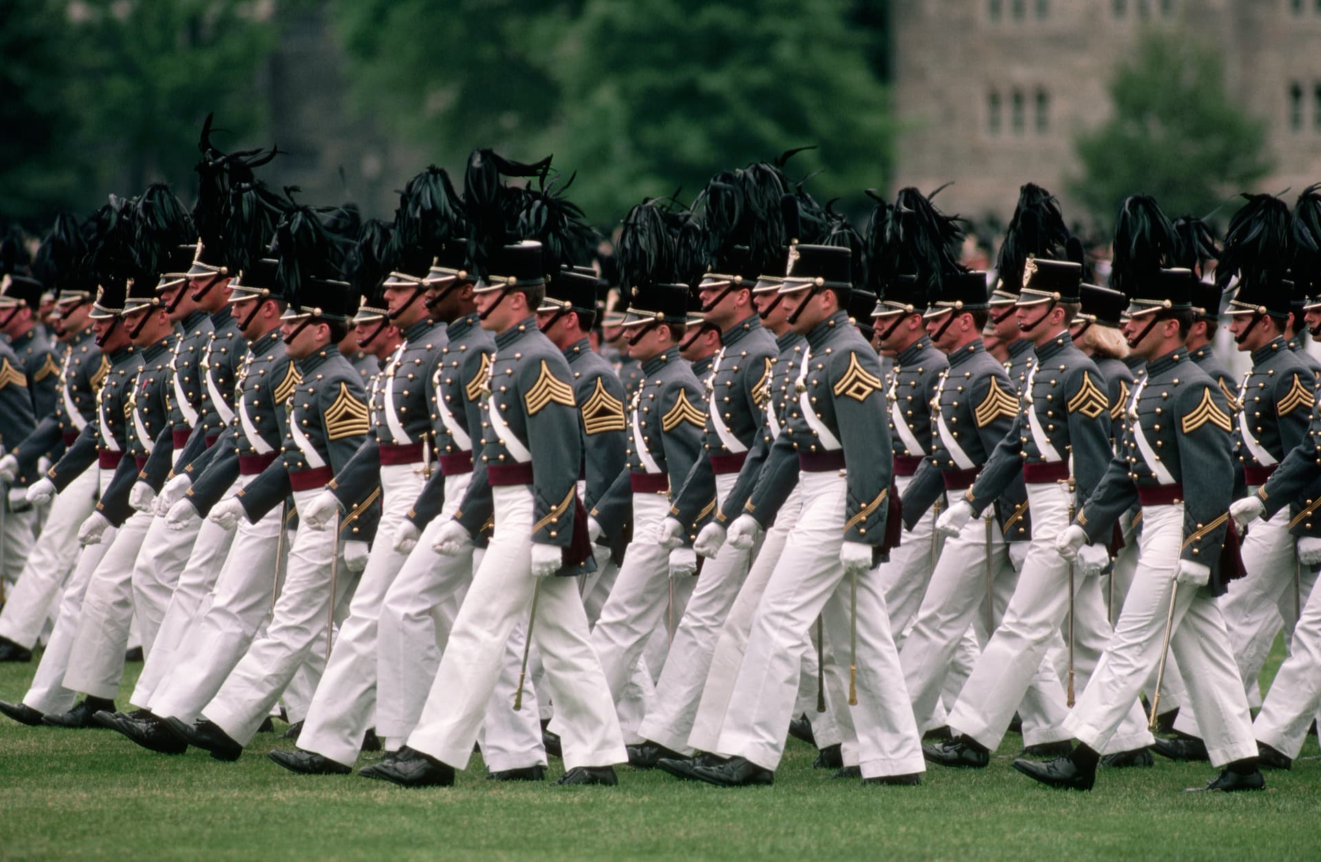 Bob Krist/ Getty Images West Point Cadets marching.