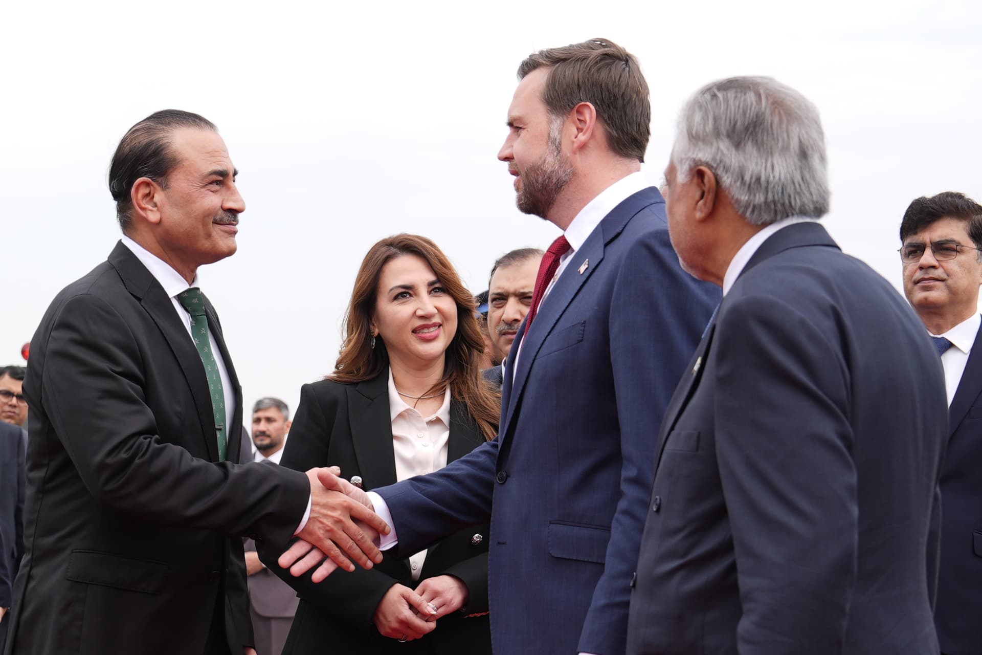 Jacquelyn Martin - Pool/Getty Images Pakistan's chief of defense forces, Field Marshall Asim Munir, shakes hands with Vice President Vance ahead of talks with Iranian officials at Islamabad on April 11, 2026.