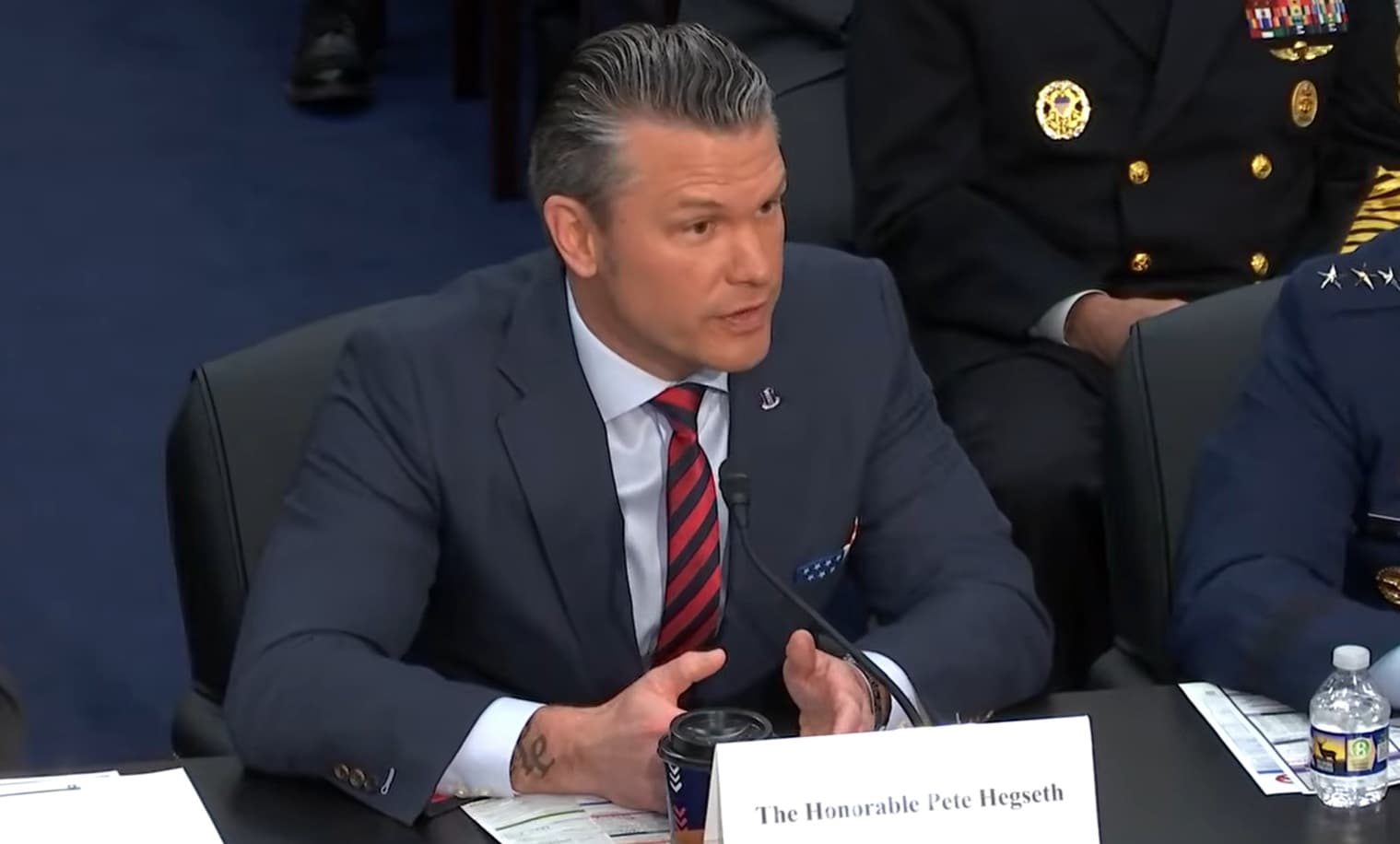 House Appropriations Committee via YouTube Defense Secretary Pete Hegseth speaks at a House appropriations subcommittee hearing about the U.S. military budget on May 12, 2026, at Washington.