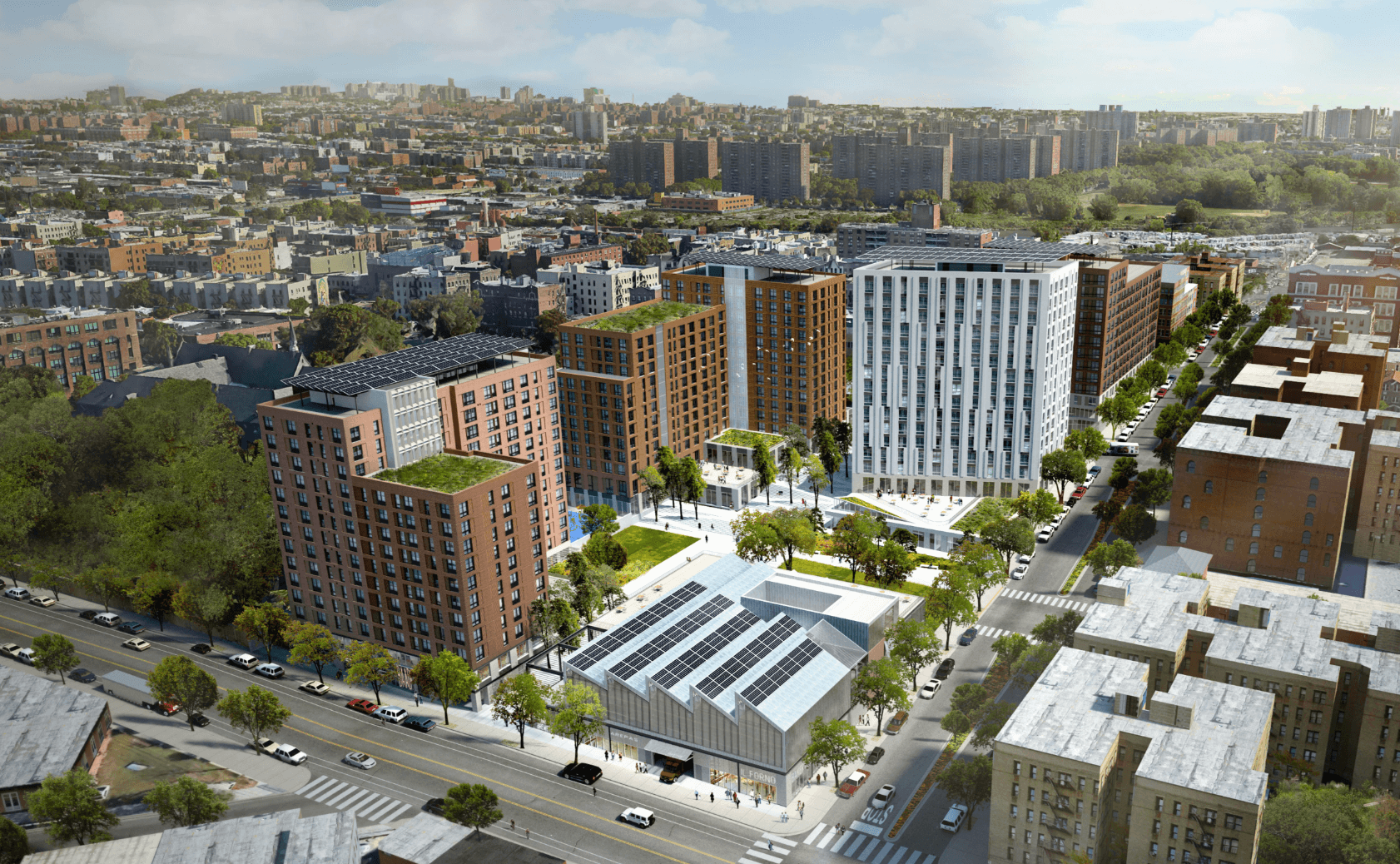Via WXY Architecture Rendering of The Peninsula, where Mayor Mamdani intends to open his first city-owned grocery.
