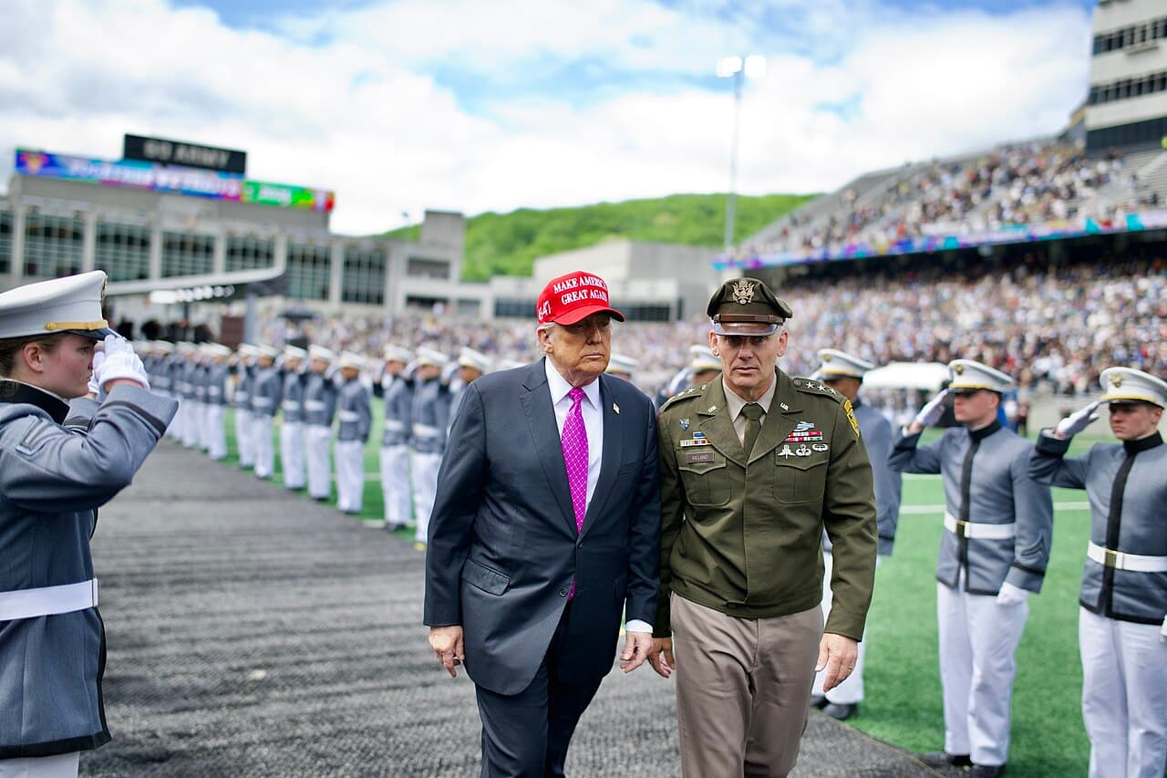 Via Wikimedia Commons President Trump at the United States Military Academy on May 24, 2025.