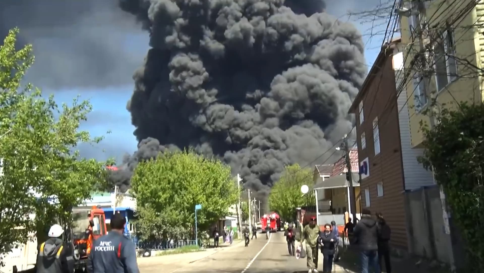 Governor Veniamin Kondratyev's Telegram channel via AP Smoke rises after a drone attack on the oil refinery and terminal at Tuapse, Russia, April 29, 2026.
