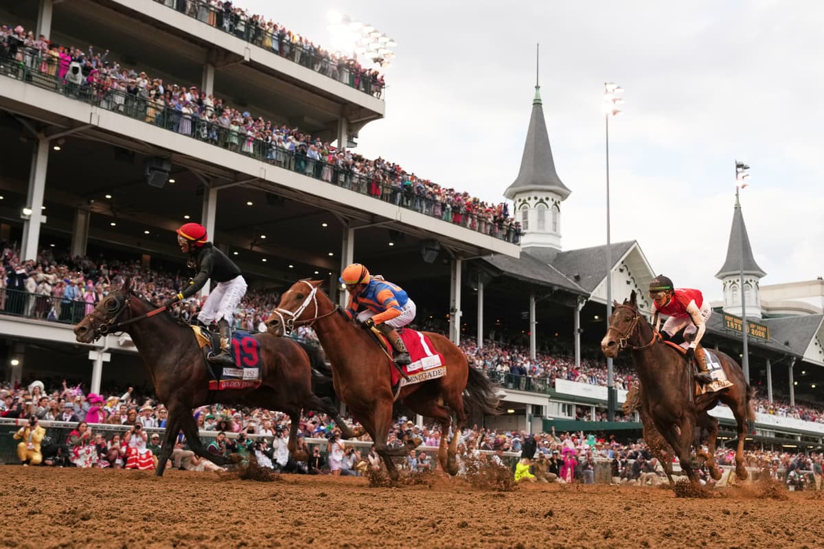 AP/Abbie Parr Jockey Jose L. Ortiz rides Golden Tempo (19) to victory at the 152nd running of the Kentucky Derby horse race at Churchill Downs, May 2, 2026, at Louisville.