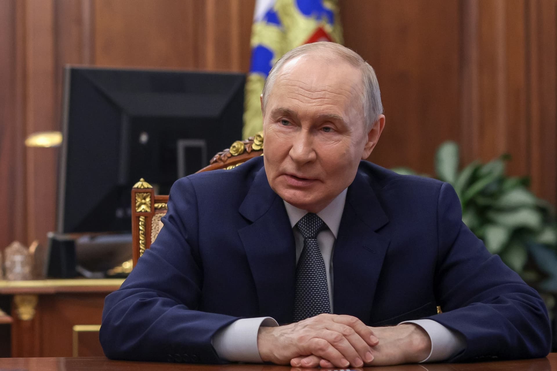Mikhail Metzel/Sputnik, Kremlin pool via AP President Vladimir Putin at Moscow, May 4, 2026