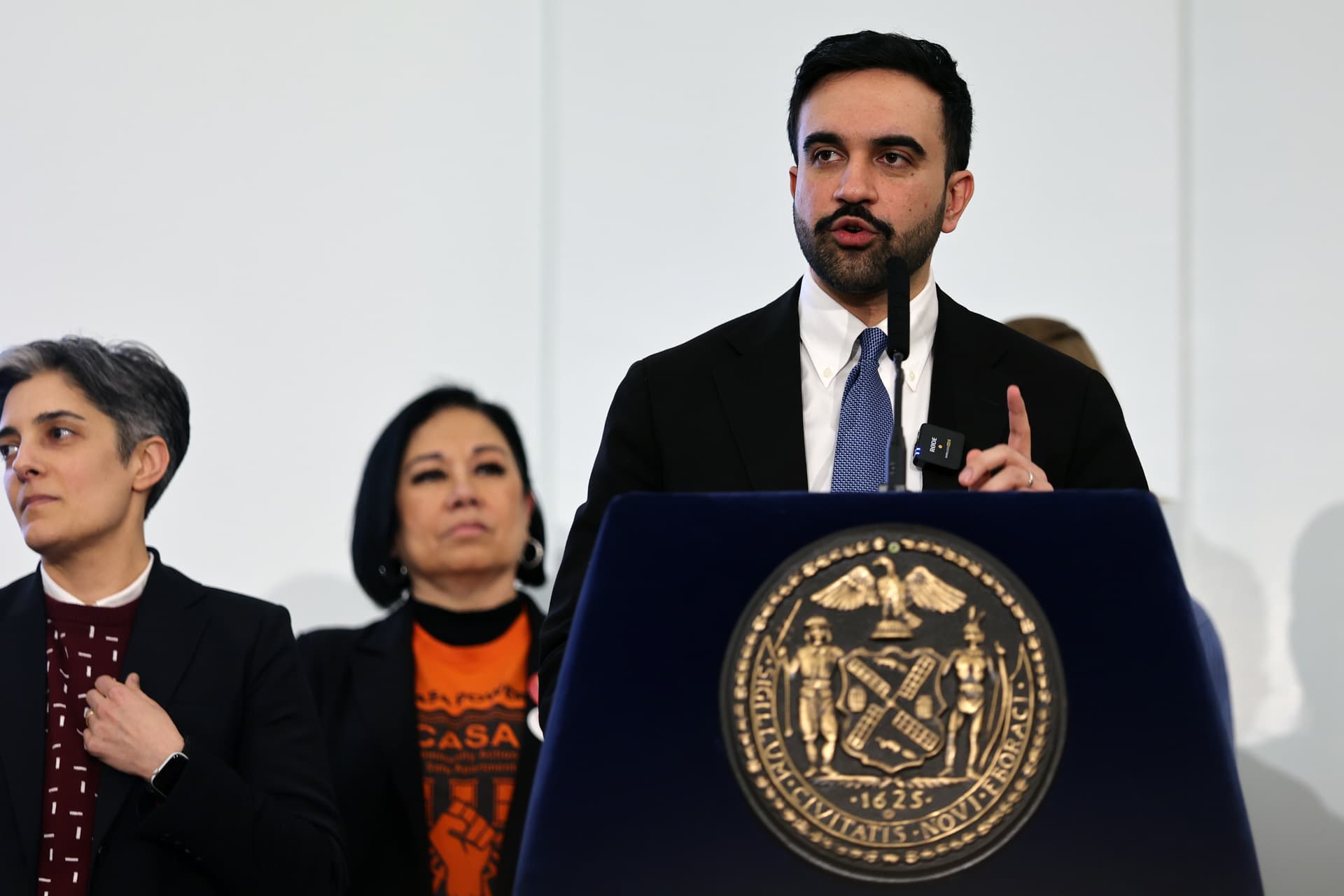 Spencer Platt/Getty Images Mayor Zohran Mamdani speaks at a 'Rental Ripoff' hearing at Fordham University, the Bronx, March 11, 2026