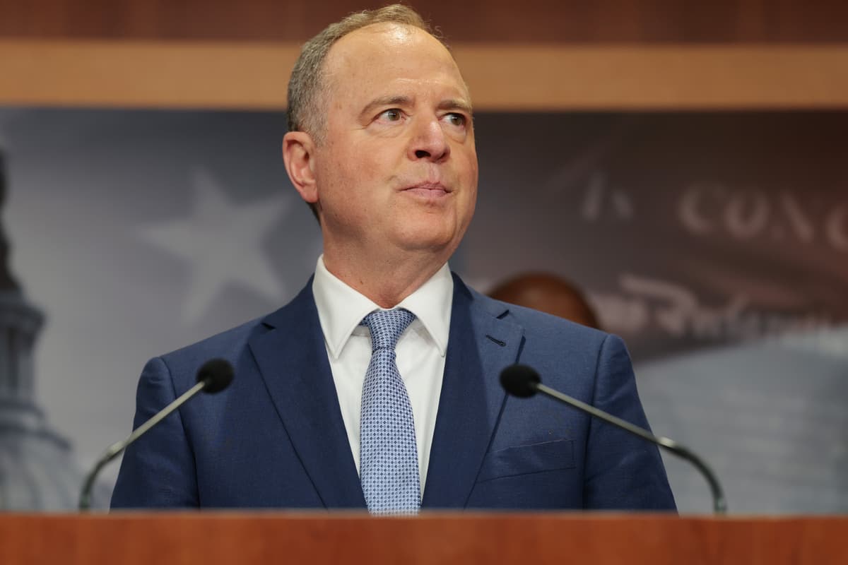 Anna Moneymaker/Getty Images Senator Adam Schiff at the Capitol on April 13, 2026.
