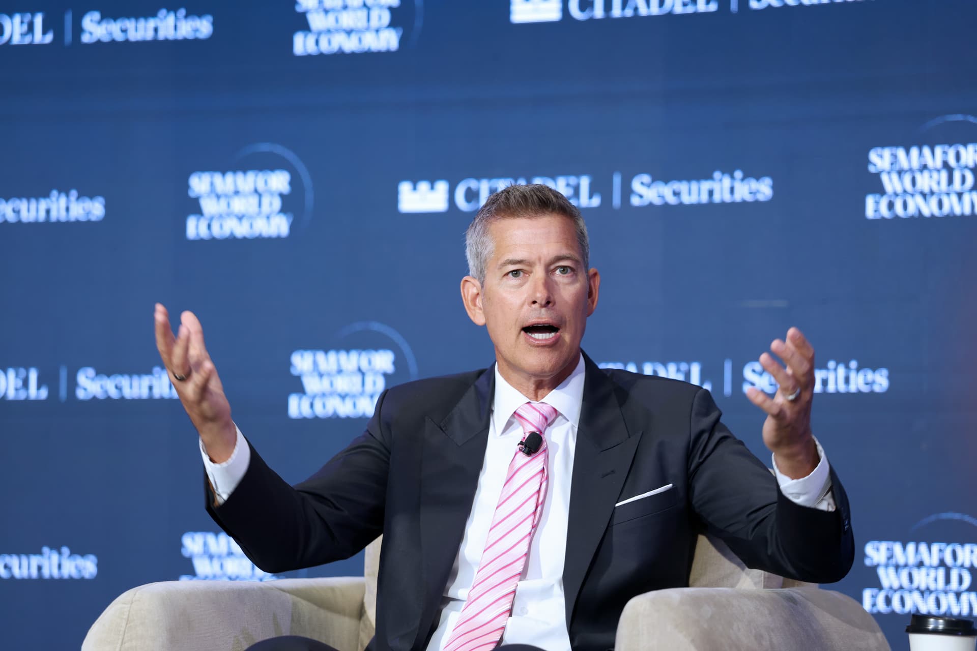 Tasos Katopodis/Getty Images for Semafor World Economy The secretary of transportation, Sean Duffy, on April 17, 2026 at Washington, D.C.