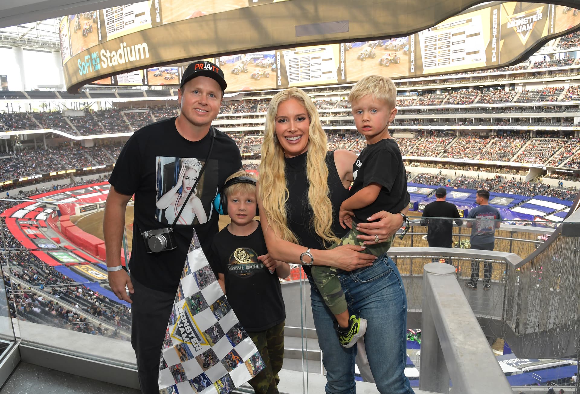 Charley Gallay/Getty Images
Spencer Pratt, Gunner, Heidi Pratt and Ryker attend Monster Jam at SoFi Stadium on April 11, 2026 in Inglewood, California.