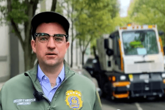 NYC Sanitation via X New York’s Department of Sanitation commissioner, Gregory Anderson, explains the plan to place enforcement cameras on city street sweepers in a video posted on May 21, 2026.