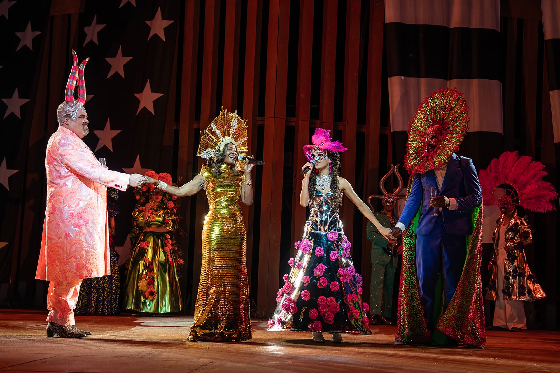 Joan Marcus Glenn Fleshler, LaChanze, Ra’ Mya Latiah Aikens, and Martin K. Lewis in 'Romeo & Juliet.'