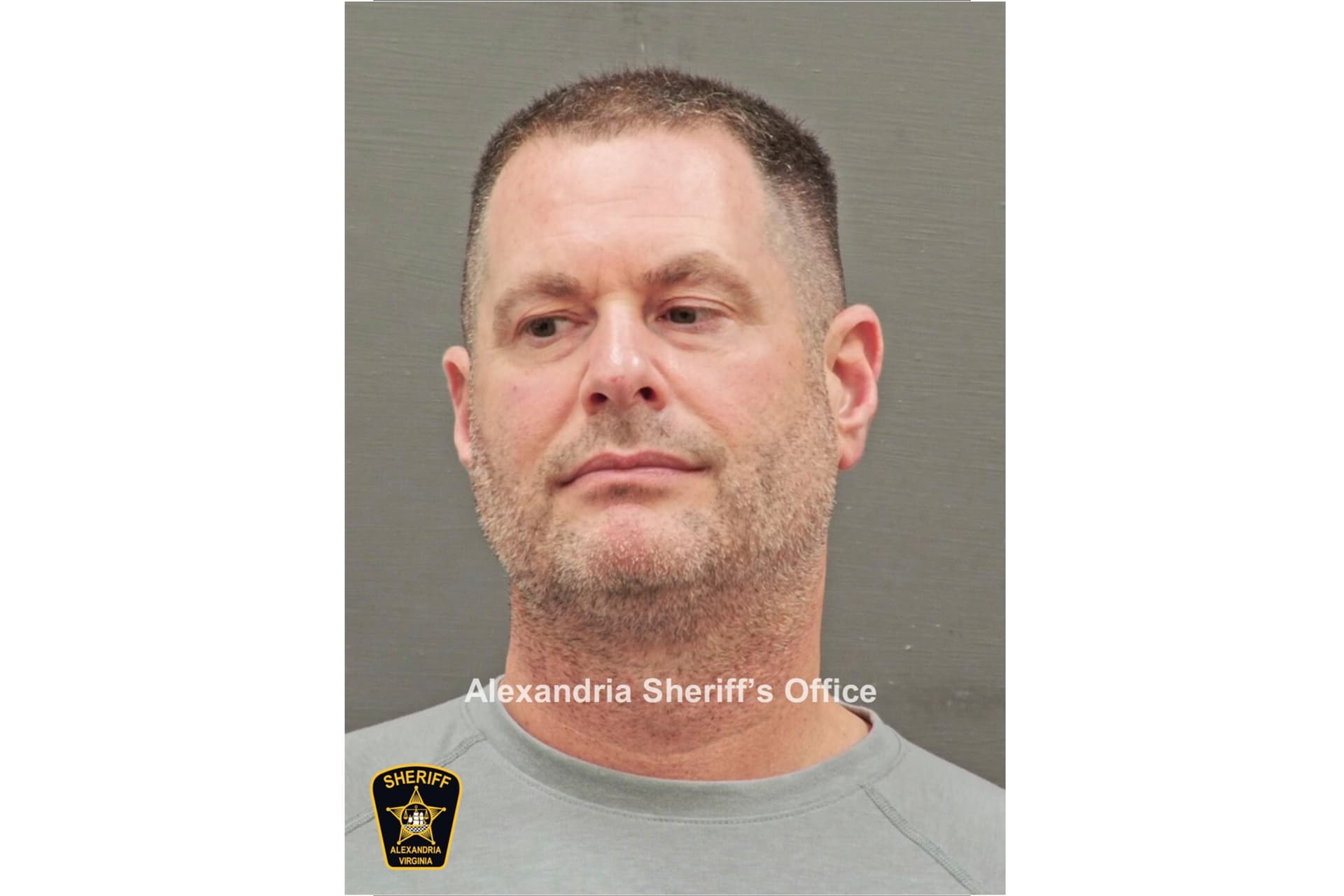 Alexandria Sheriff via AP In this image provided and annotated by the Alexandria's Sheriff's Office, David J. Rush is seen in his booking photo at Alexandria, Va