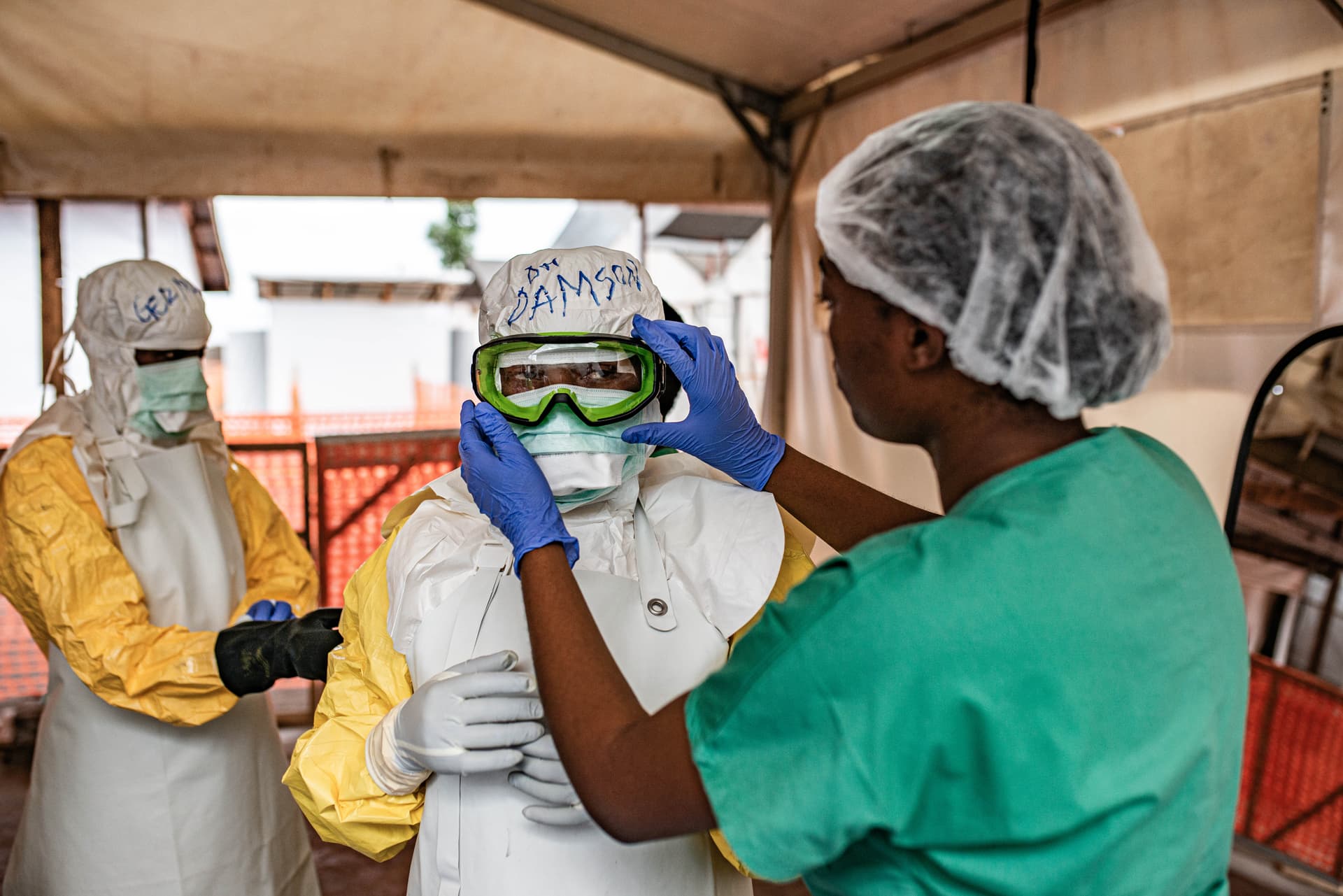 Daniel Buuma/Getty Images Health care workers don protective equipment at an Ebola treatment center at Monigi, Democratic Republic of Congo, on June 2, 2026.