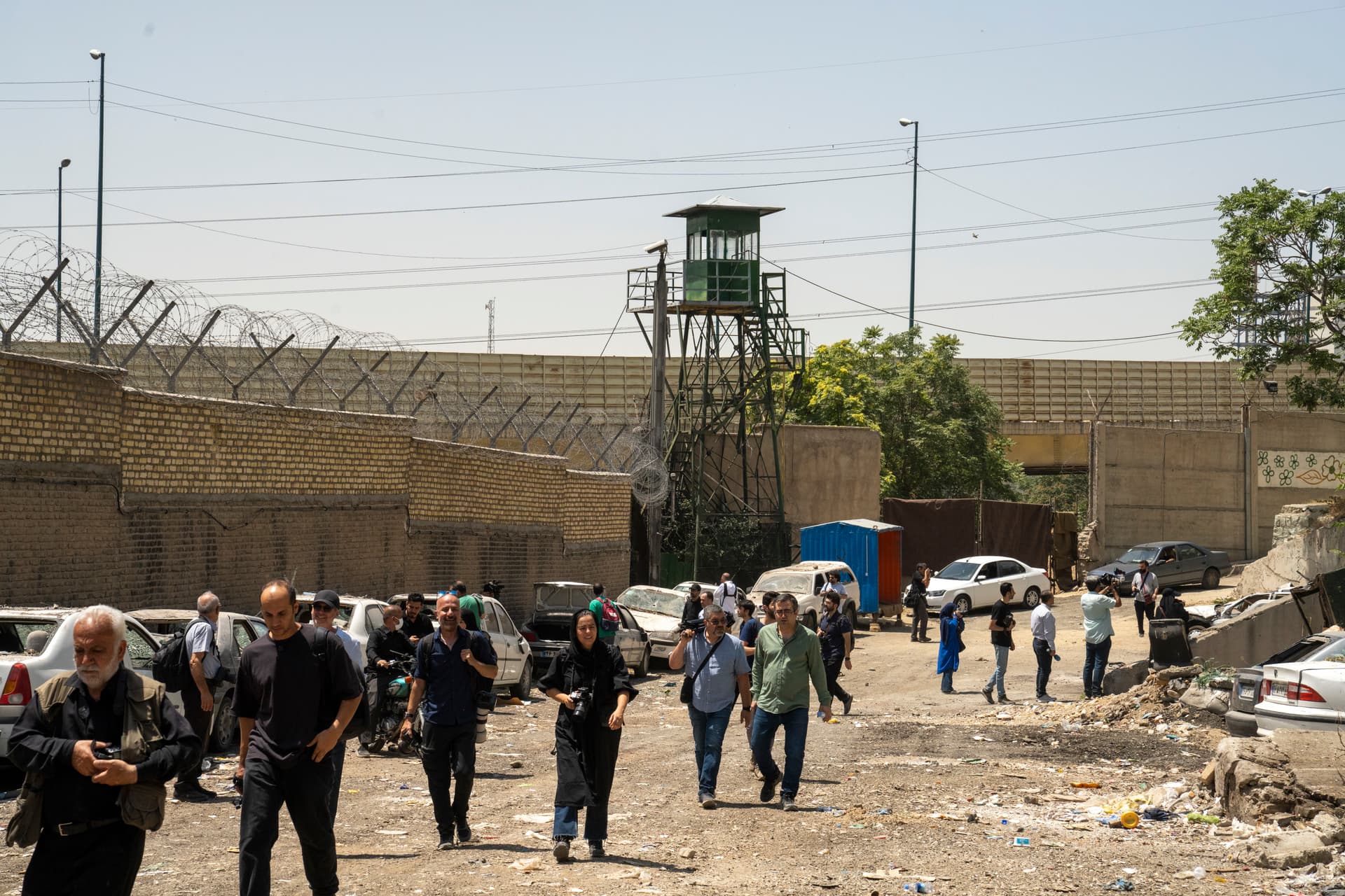 Majid Saeedi/Getty Images Invited journalists visit Iran’s Evin Prison on July 1, 2025, days after it was hit by an Israeli airstrike.