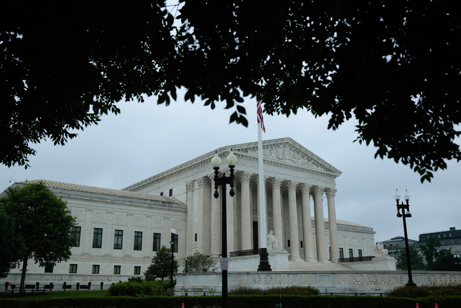Chip Somodevilla/Getty Images A light rain falls outside of the U.S. Supreme Court ahead of the release of new opinions on June 23, 2026 at Washington, D.C.