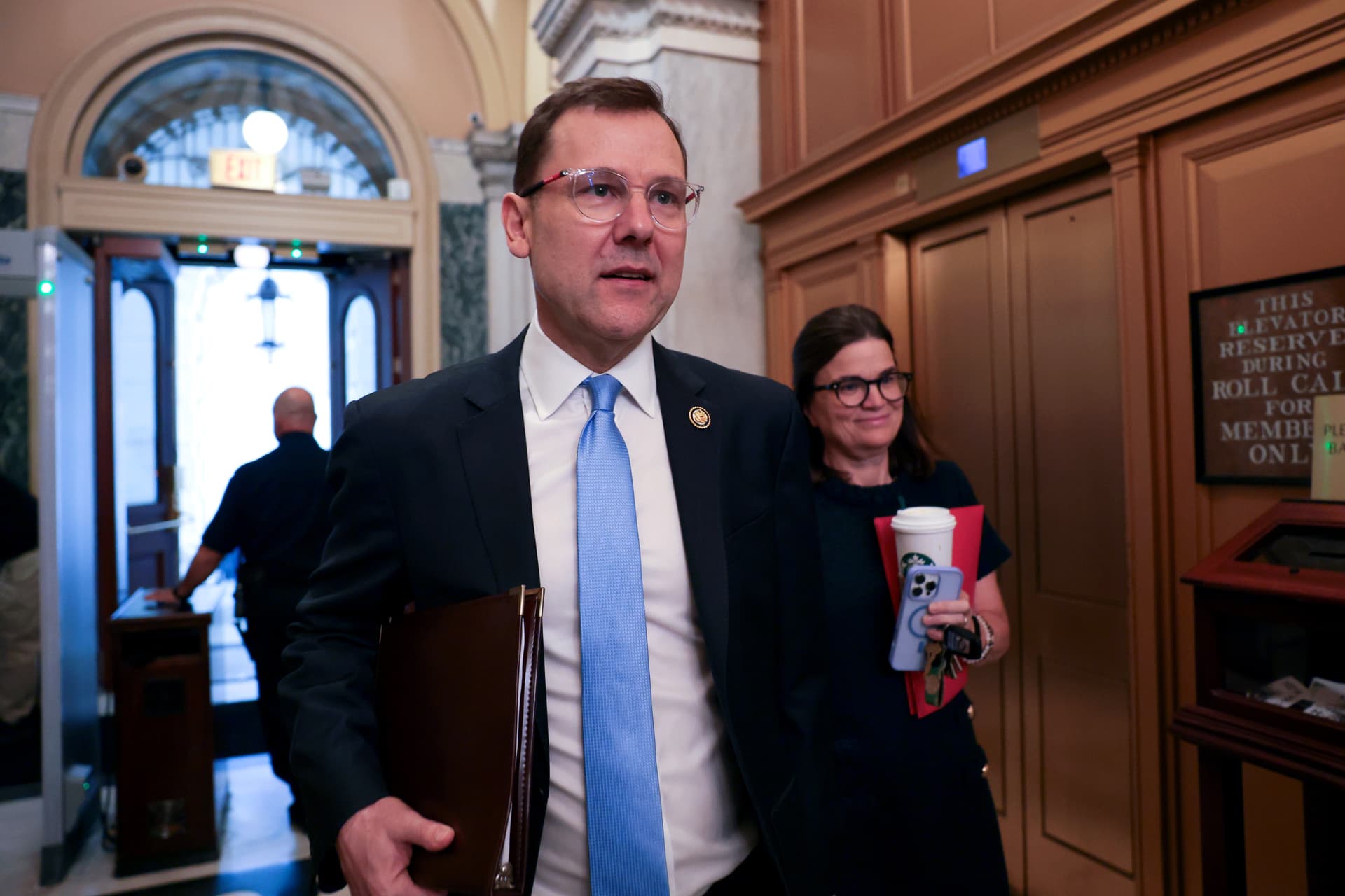 Anna Moneymaker/Getty Images Congressman Thomas Kean Jr. arrives at the U.S. Capitol with his wife Rhonda Kean on June 30, 2026, at Washington, D.C., after a four-month absence from Congress.