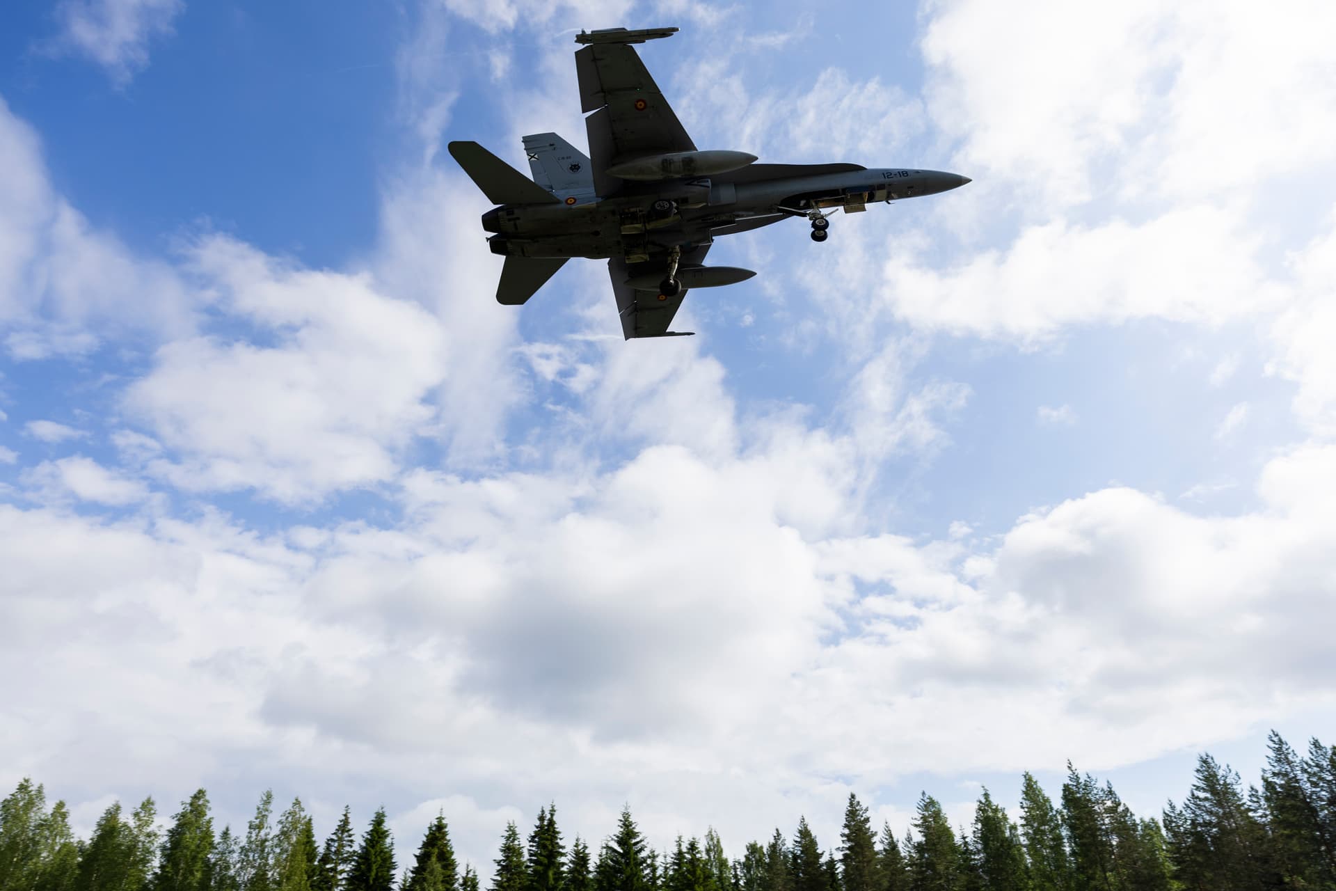Matias Honkamaa/Lehtikuva via AP A F/A-18 Hornet fighter of the Finnish Air Force lands on a road strip during a NATO exercise at Tervo, Finland, on June 10, 2026.