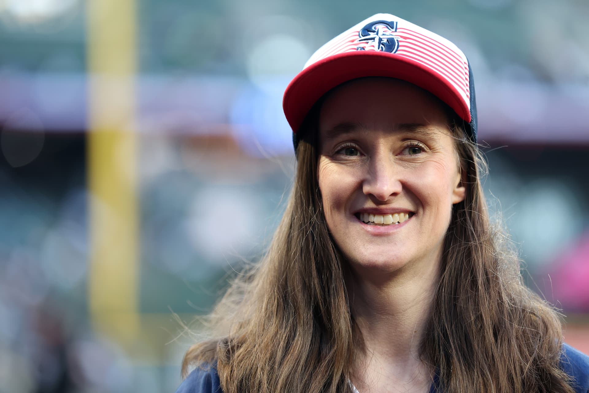Steph Chambers/Getty Images Mayor Katie Wilson of Seattle looks on after the ceremonial first pitch before a baseball game between the Seattle Mariners and the New York Yankees at Seattle on March 30, 2026.