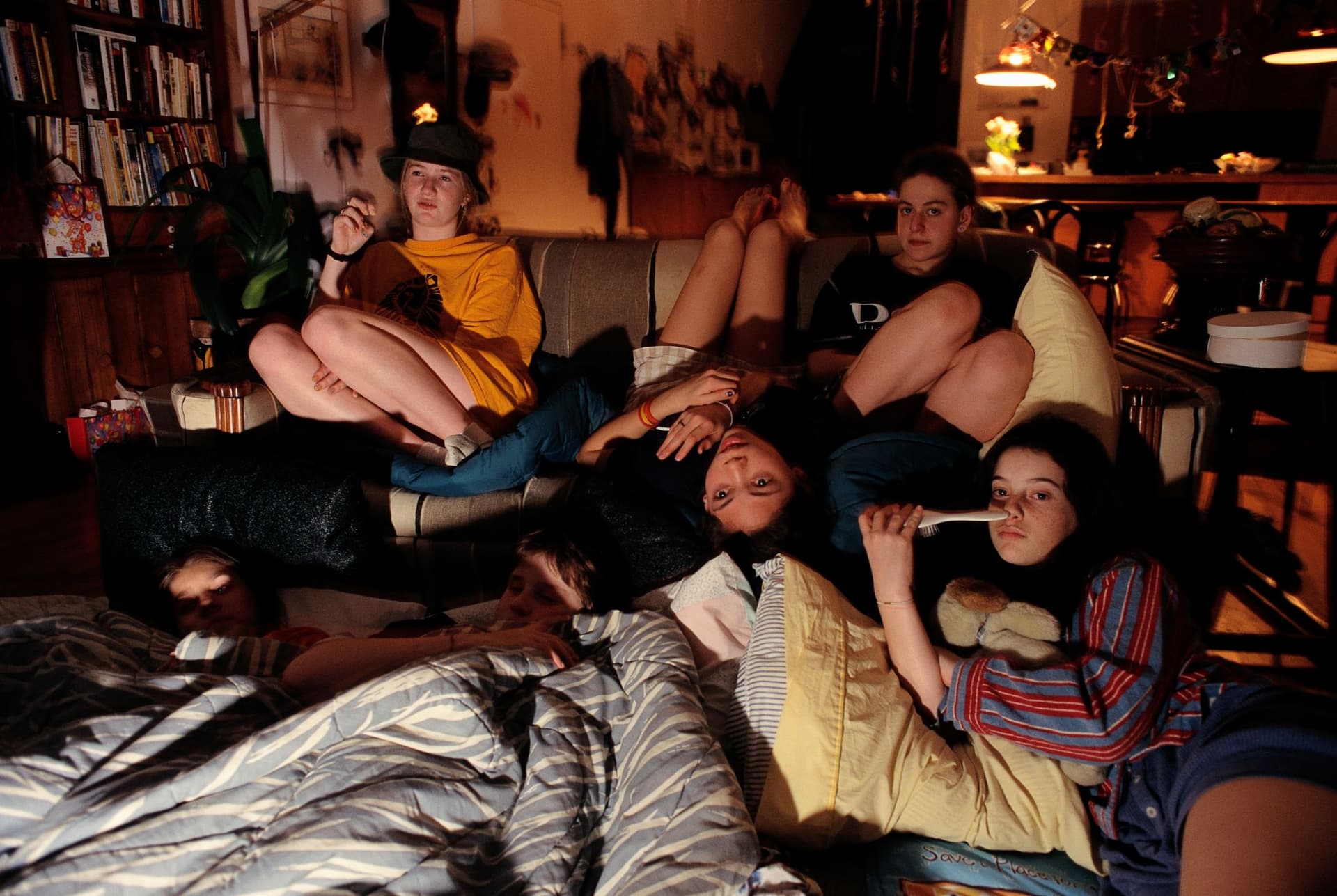 Mark Peterson/Corbis via Getty Images Parents are increasingly wary of sleepovers like the one shown here because of dangers including child sexual abuse.