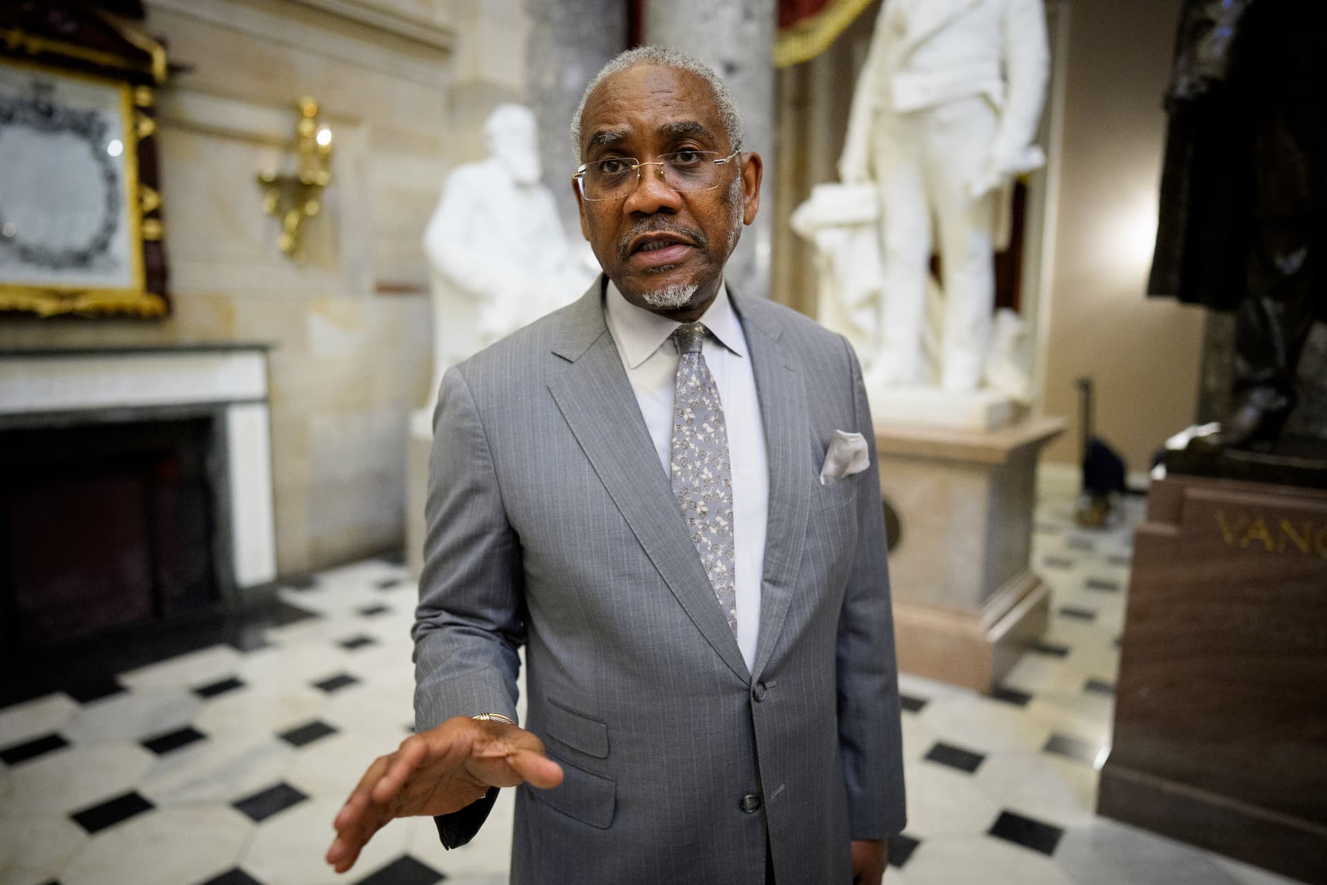 Andrew Harnik/Getty Images Congressman Gregory Meeks at the Capitol on May 21, 2026.
