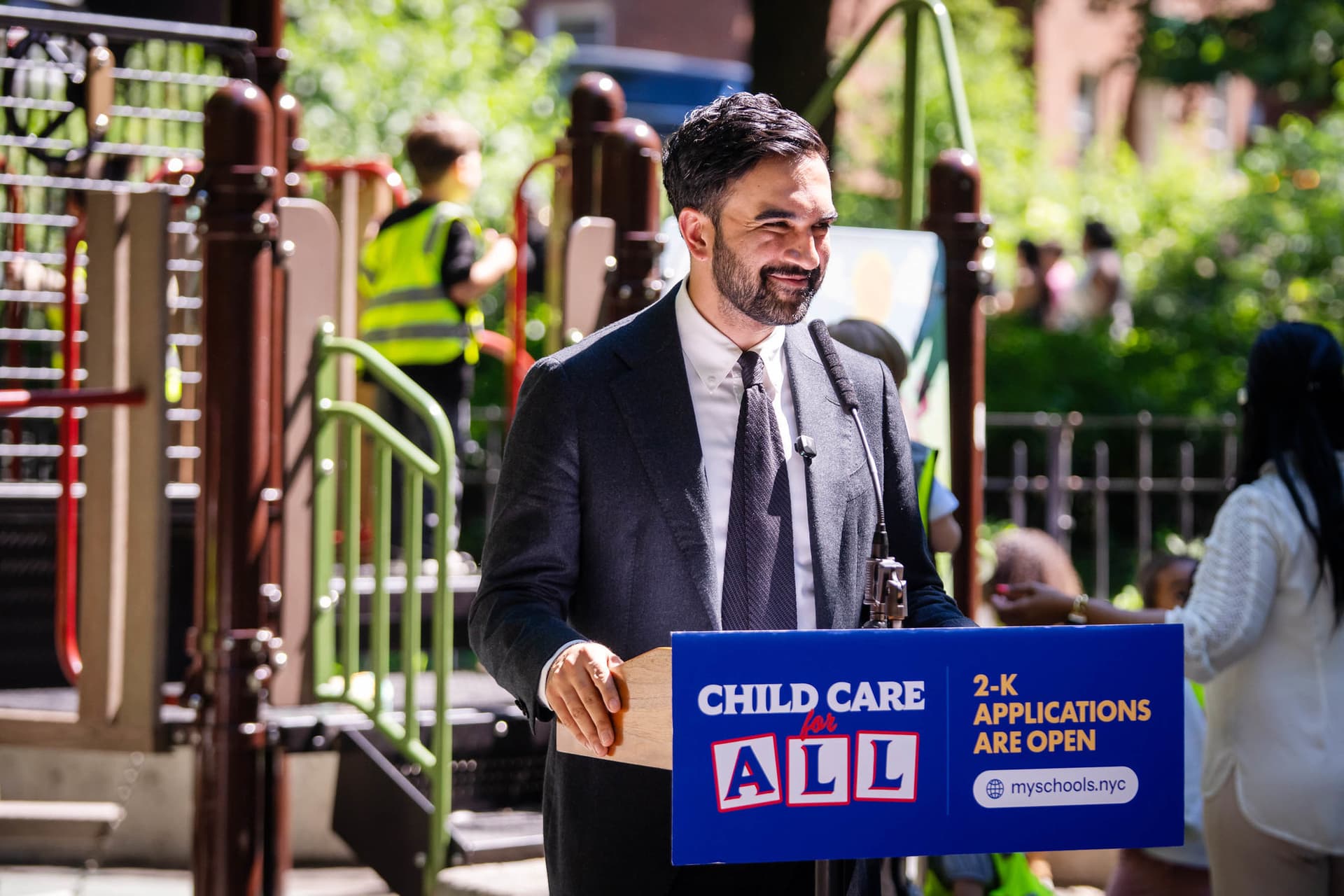 Ed Reed/Mayoral Photography Office Mayor Zohran Mamdani at Ewen Playground, The Bronx, June 24, 2026.