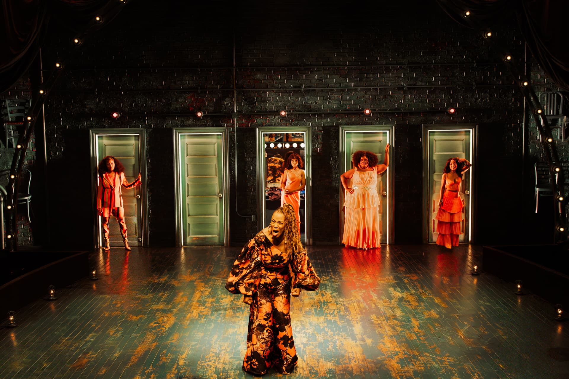 Angela Marie Orellana Dominique Fishback, Kecia Lewis, Kerry Washington, Danielle Pinnock, and Kara Young in 'The Whoopi Monologues.'