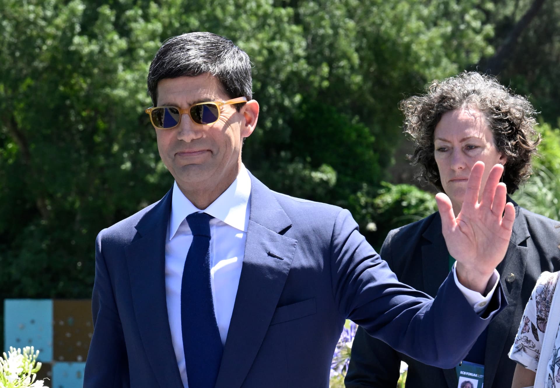 Horacio Villalobos Corbis/Getty Images Kevin Warsh, Chairman, Board of Governors of the Federal Reserve System, arrives accompanied by his wife Jane Lauder to participate in the Policy Panel at the afternoon session in Penha Longa Resort during the last day of the 2026 European Central Bank Forum on Central Banking on July 1, 2026 in Sintra, Portugal.