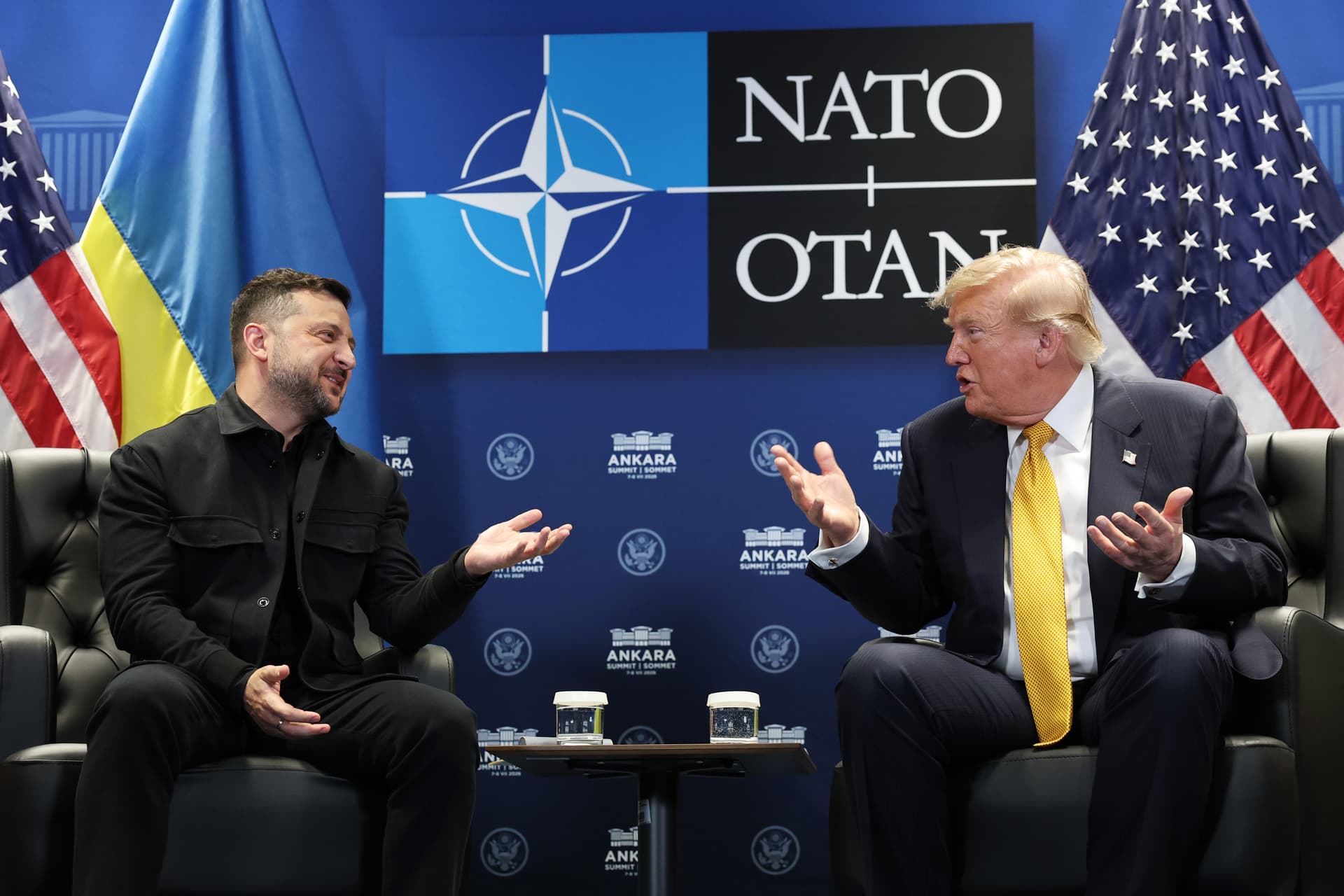 Win McNamee/Getty Images President Trump meets with President Volodymyr Zelensky of Ukraine for bilateral talks at Beştepe Presidential Compound during the NATO Summit on July 08, 2026, at Ankara, Turkey.
