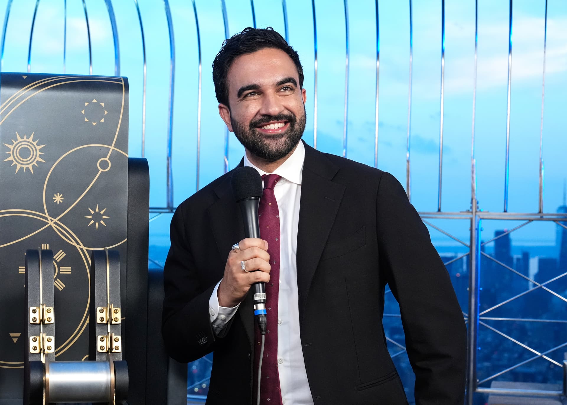 John Nacion/Getty Images Mayor Zohran Mamdani lights the Empire State Building in celebration of America 250 at New York City on July 4, 2026.