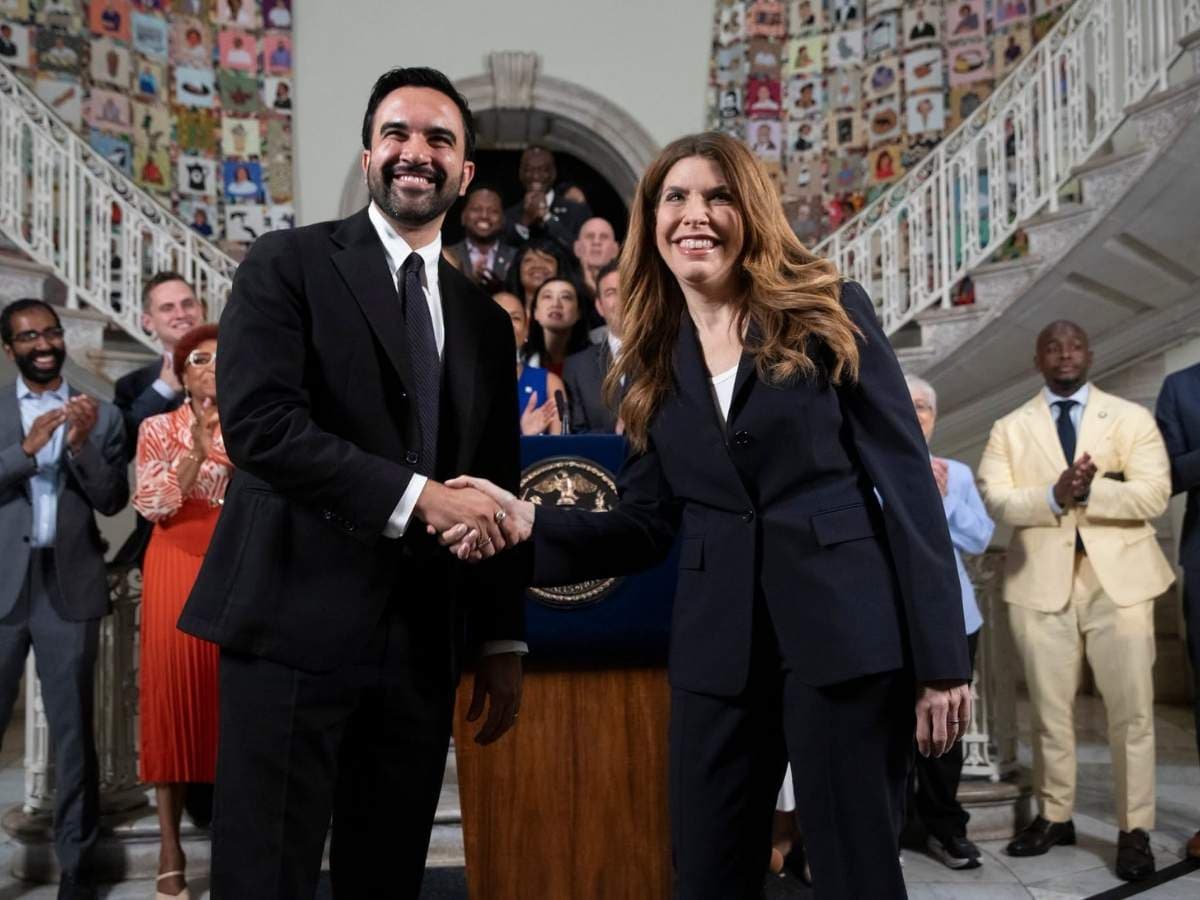 New York City Council via Facebook. The New York City Council speaker, Julie Menin, and Mayor Zohran Mamdani, seen here on June 30, 2026, have said they will not accept a pay raise expected to be passed by the city council this summer.