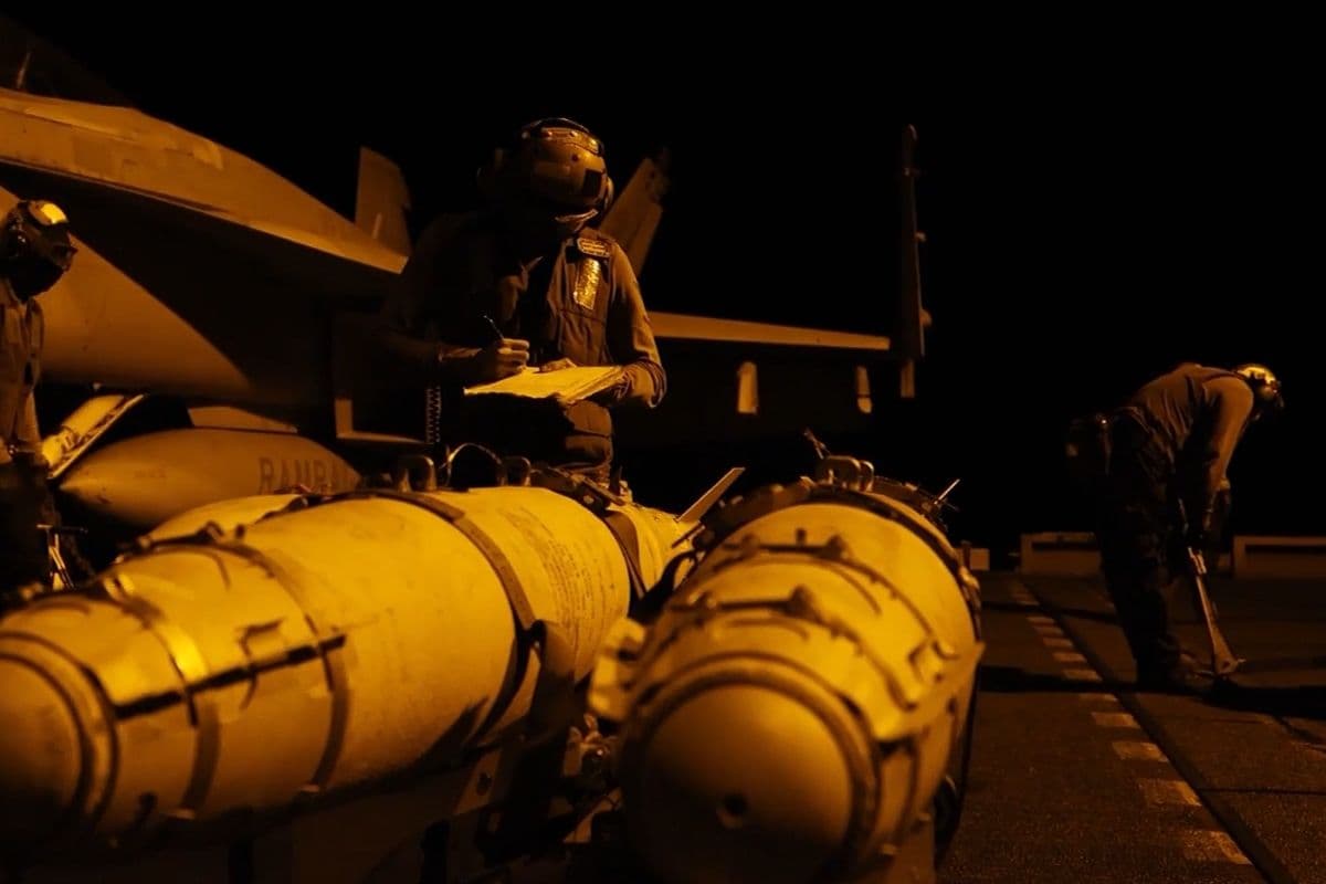 U.S. Central Command via X Video footage of U.S. forces launching precision strikes targeting Iranian military capabilities for the eighth consecutive night, released July 18, 2026.