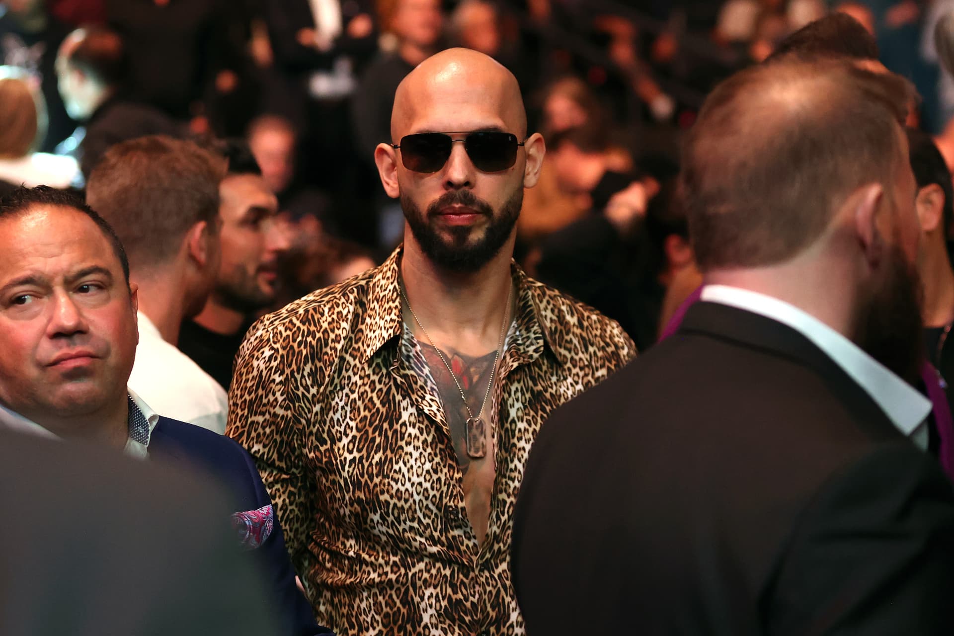 Ian Maule/Getty Images Influencer Andrew Tate attends UFC 313 at T-Mobile Arena on March 8, 2025 at Las Vegas, Nevada.