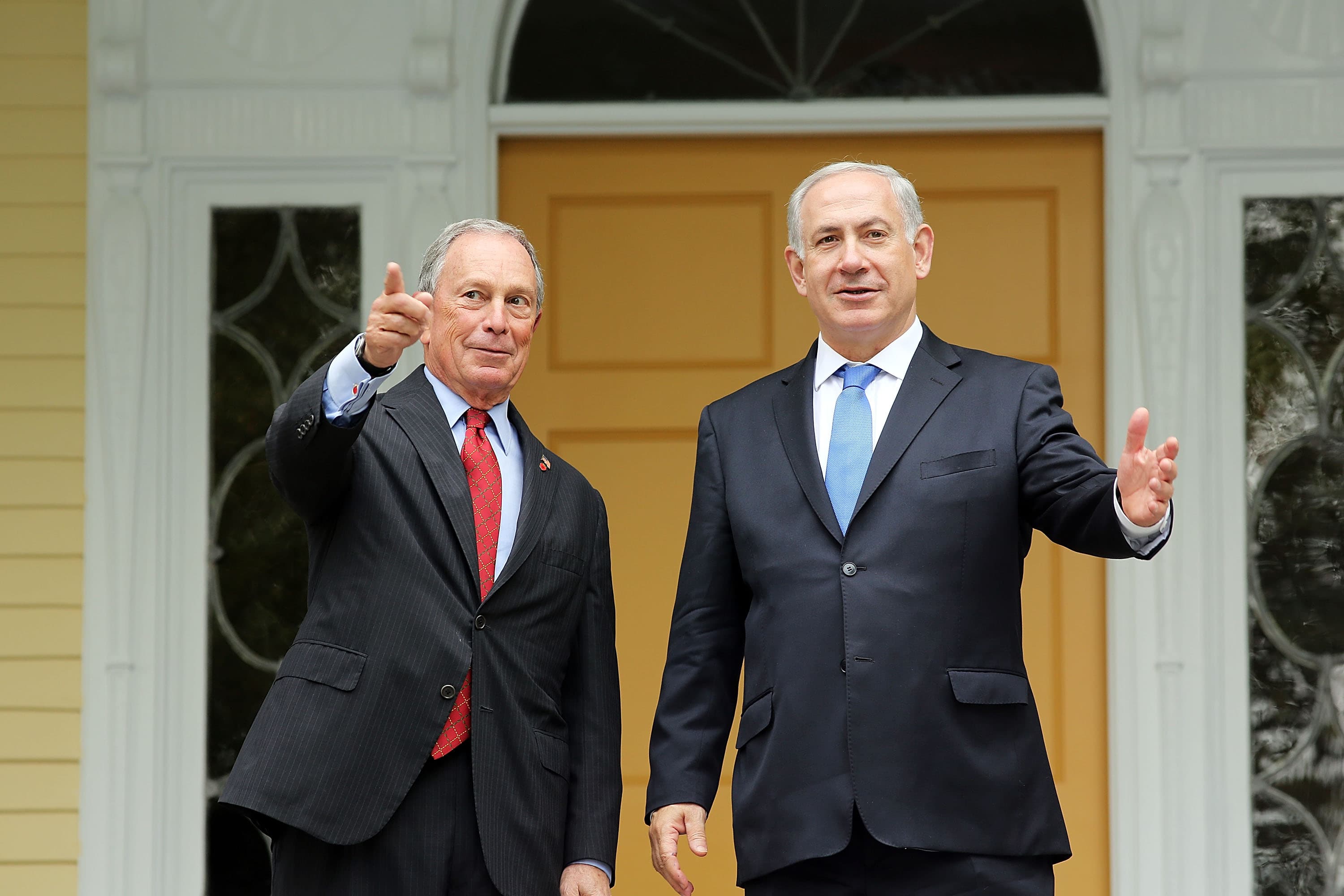 Welcome to New York: Mayor Michael Bloomberg, left, greets Prime Minister Benjamin Netanyahu on September 27, 2012 at Gracie Mansion. Welcome to New York: Mayor Michael Bloomberg, left, greets Prime Minister Benjamin Netanyahu on September 27, 2012 at Gracie Mansion.