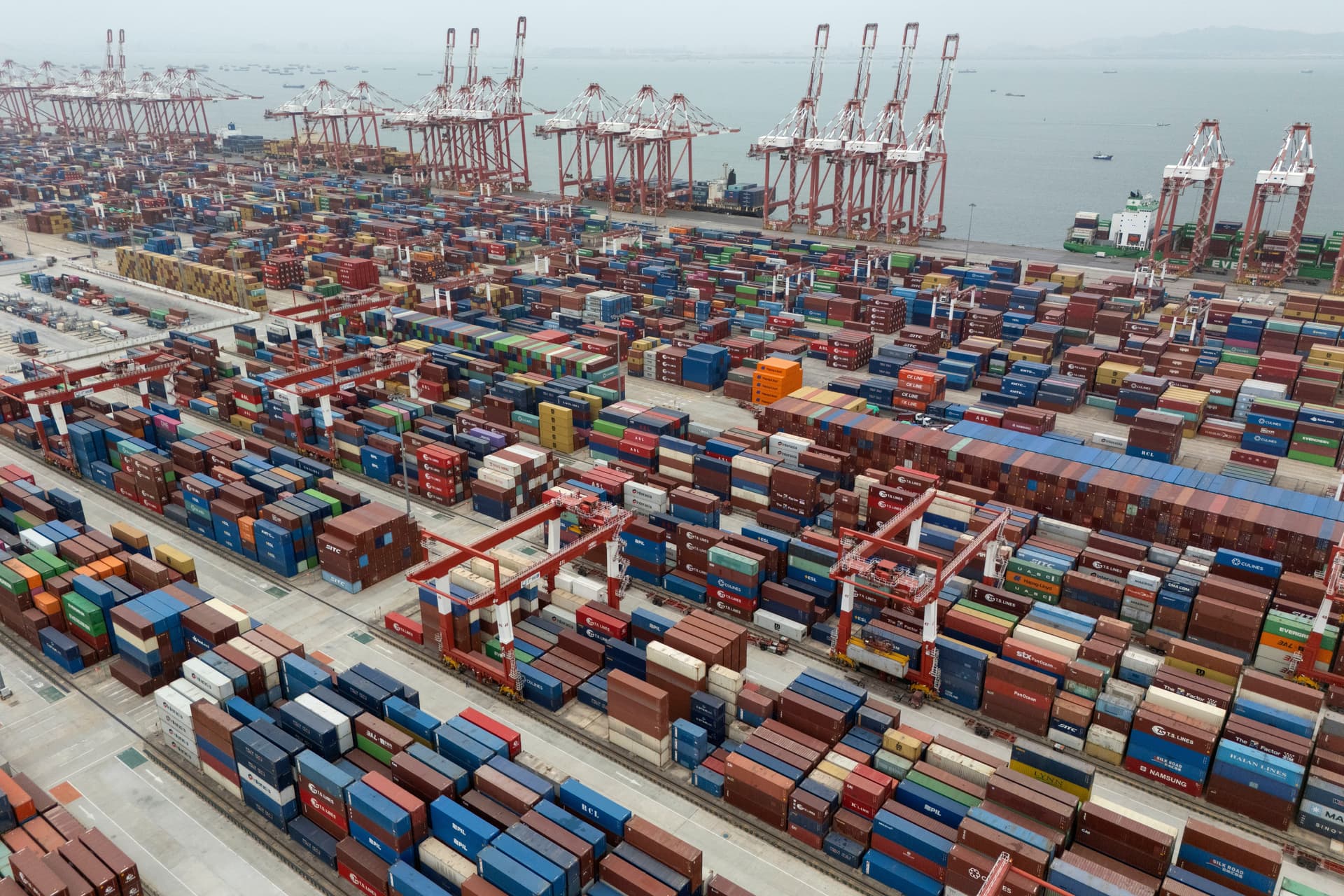 Ng Han Guan/AP Shipping containers are seen ready for transport at the Guangzhou in southern China's Guangdong province on April 17, 2025.