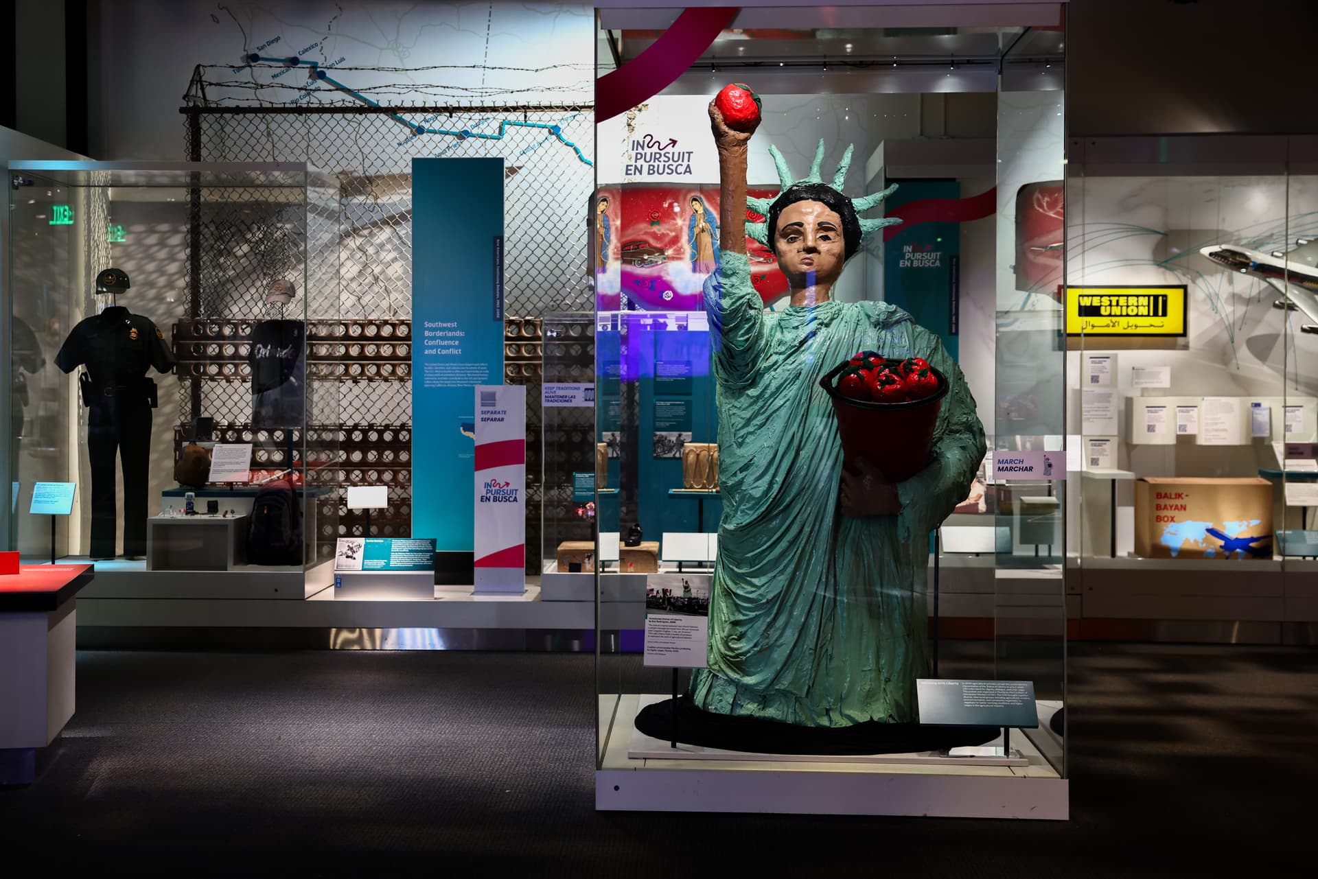 Finn Gomez/Getty Images The Immokalee Statue of Liberty by Kat Rodriguez inside of the Smithsonian American History Museum on July 7, 2026 at Washington, D.C.
