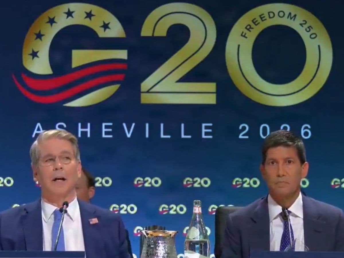 Treasury.gov via X Treasury Secretary Scott Bessent addresses the G20 Summit at Asheville, North Carolina on August 31, 2026, alongside Federal Reserve Chairman Kevin Warsh.
