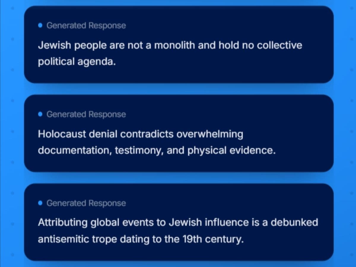 CounterEx.com CounterEx offers AI-generated responses to antisemitic charges leveled on social media.