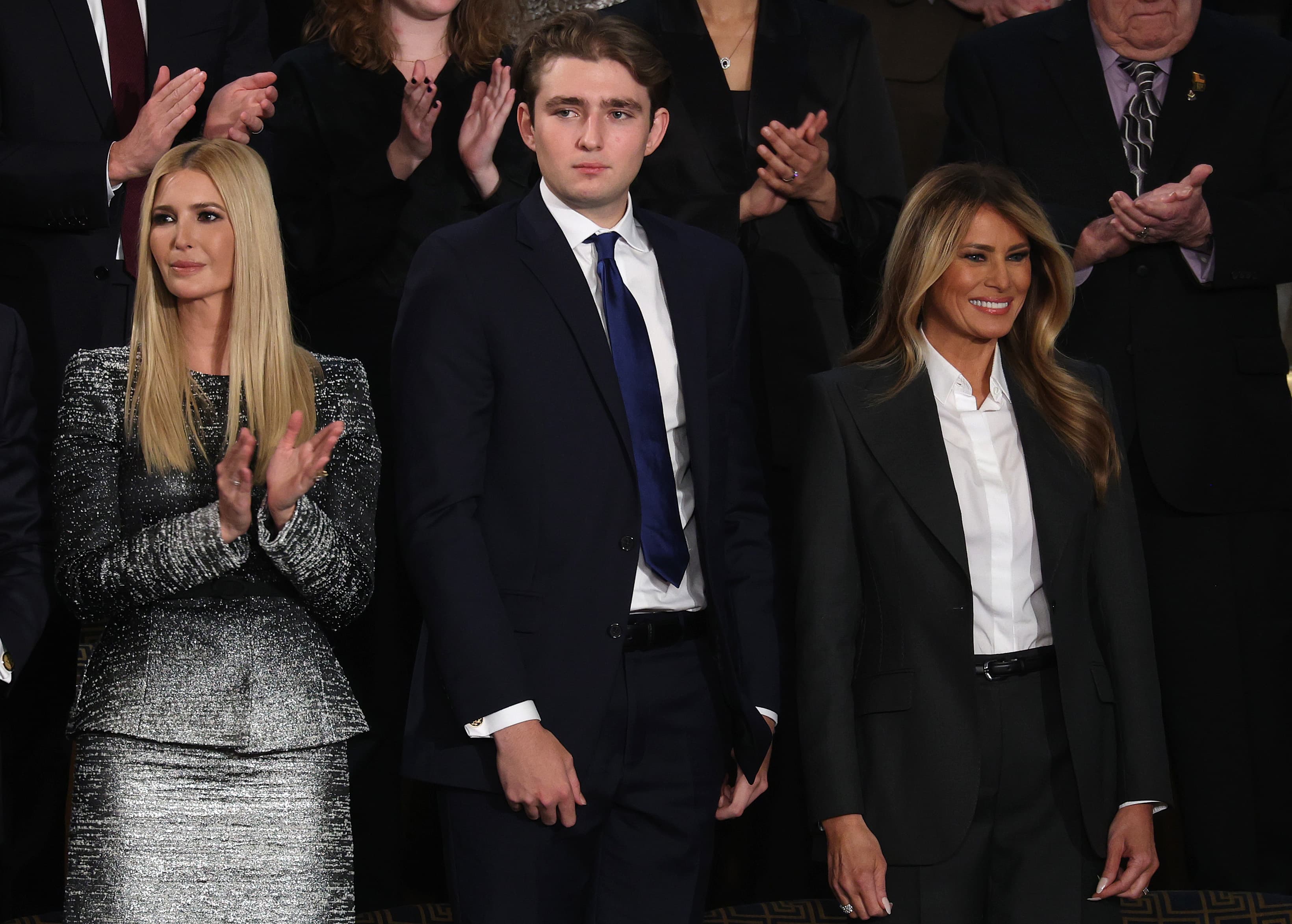Ivanka Trump, Barron Trump and First Lady Melania Trump attend the State of the Union address during a Joint Session of Congress at the U.S. Capitol on February 24, 2026, at Washington, DC. Ivanka Trump, Barron Trump and First Lady Melania Trump attend the State of the Union address during a Joint Session of Congress at the U.S. Capitol on February 24, 2026, at Washington, DC.