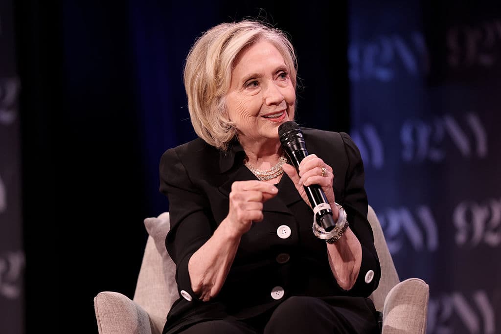 Secretary Hillary Clinton attends a conversation with David Remnick on June 15, 2026 at New York City. Secretary Hillary Clinton attends a conversation with David Remnick on June 15, 2026 at New York City.