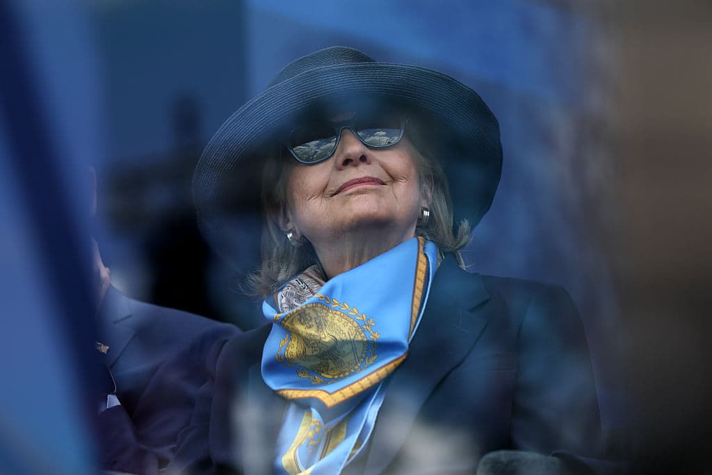 Win McNamee/Getty Images Secretary Hillary Clinton looks on during the dedication ceremony for the opening of the Barack Obama Presidential Center on June 18, 2026 at Chicago.