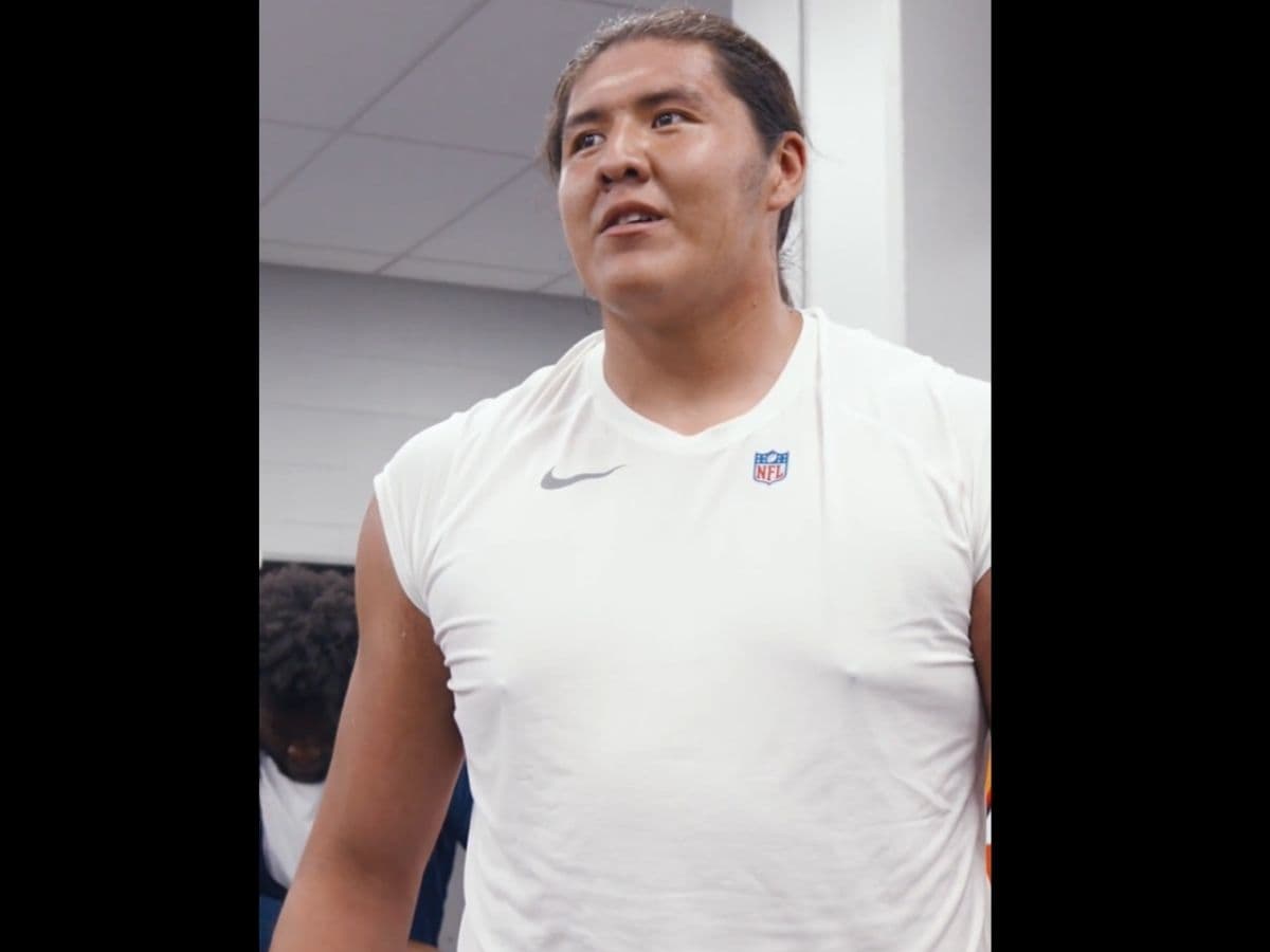 Dallas Cowboys via X Undrafted rookie lineman Shiyazh Pete moved crowds in the preseason Cowboys- Cardinals game at Phoenix and then afterward, giving the post-game speech in the locker room on August 23, 2026, at Phoenix.