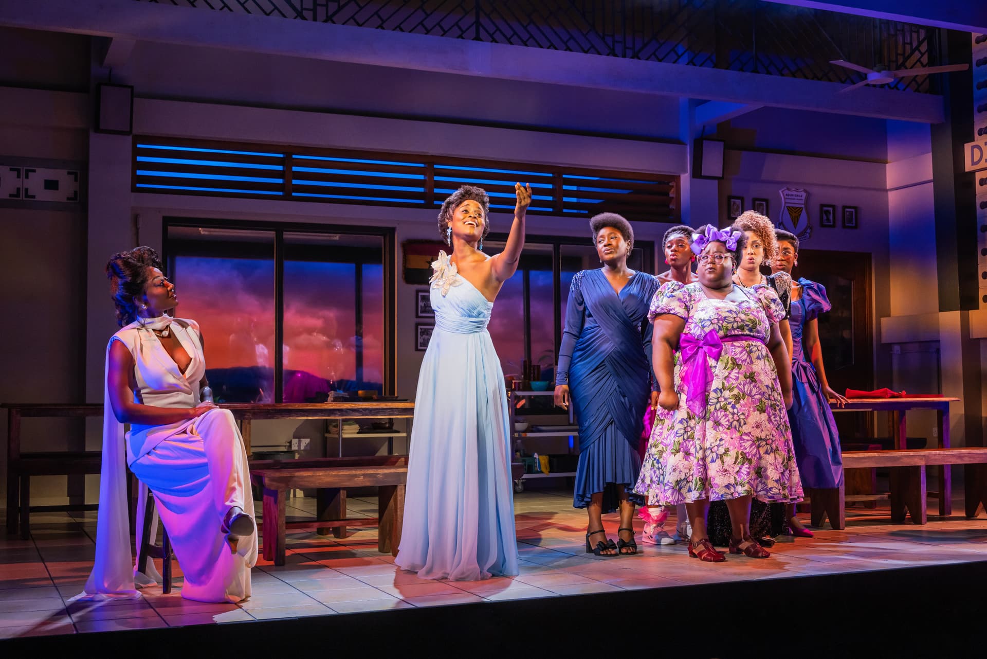 Matthew Murphy Patina Miller, Denée Benton. Lucia Aremu, Erin Morton, Nia Otchere Sarfo, Jasmine Amy Rogers, and Jordan Rice in 'School Girls: Or, The African Mean Girls Play.'
