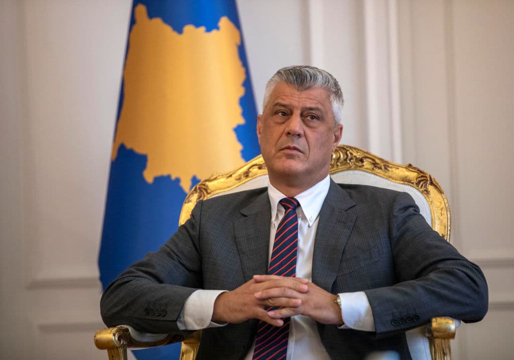 Ferdi Limani/Getty Images President Hashim Thaci on July 24, 2020 at Pristina, Kosovo.
