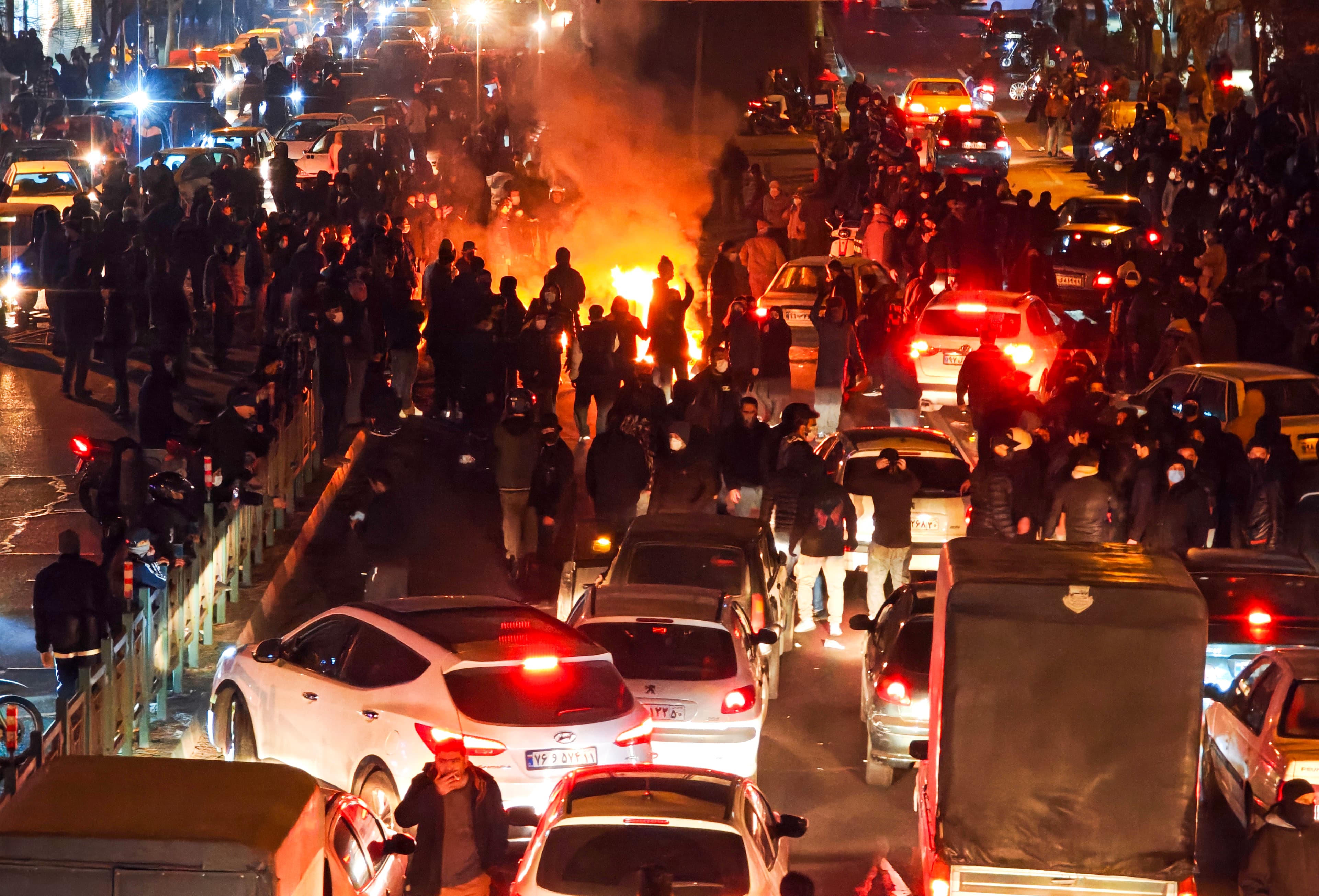 The last protests in Tehran in January. The last protests in Tehran in January.
