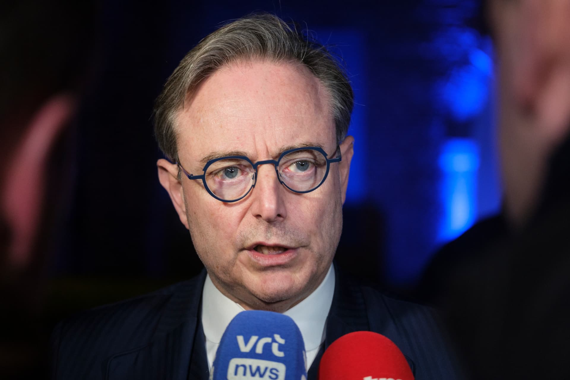 Thierry Monasse/Getty Images Belgium Prime Minister Bart De Wever talks to media at the end of an EU Informal Summit in the Alden Biesen Castle on February 12, 2026 at Rijkhoven, Belgium.