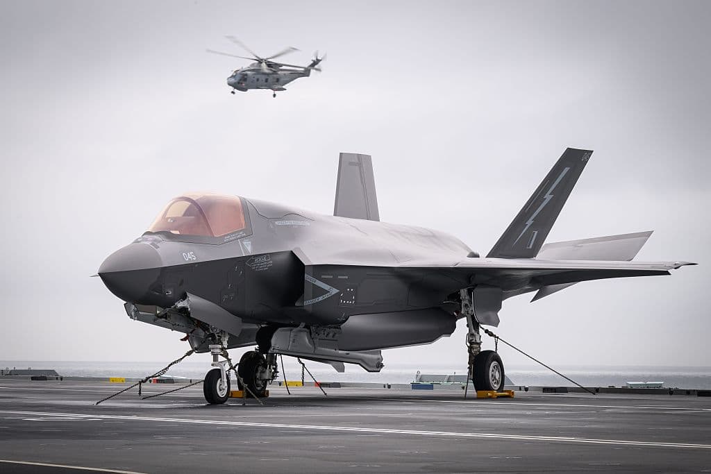 An F-35B sits on the flight deck of HMS Prince of Wales An F-35B sits on the flight deck of HMS Prince of Wales