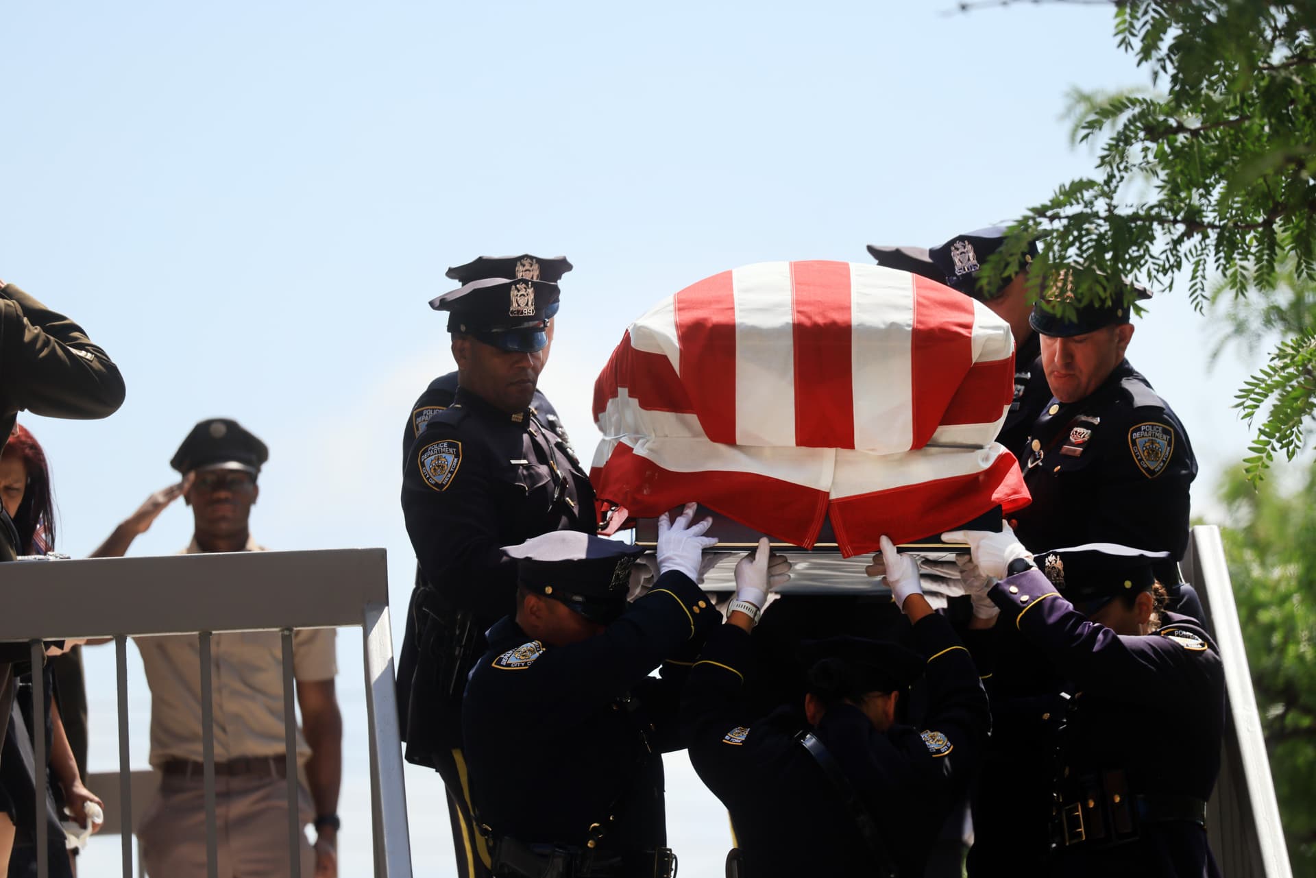 Spencer Platt/Getty Images The casket of Army Sgt. Angel Rampersad, who was killed in the attack on Muwaffaq Salti Air Base in Jordan.